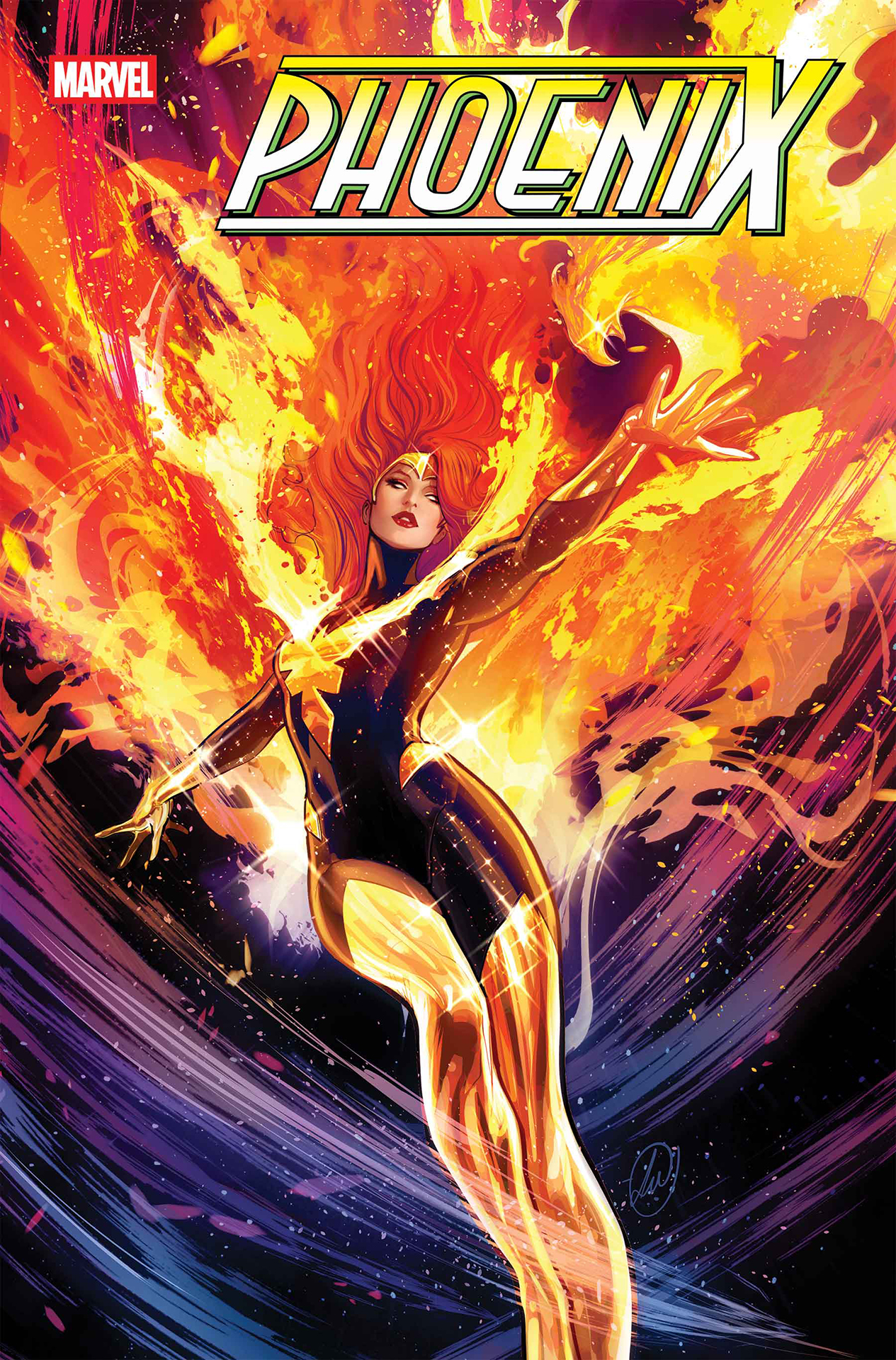 Jean Grey in Dark Phoenix colors on the cover of Phoenix #11