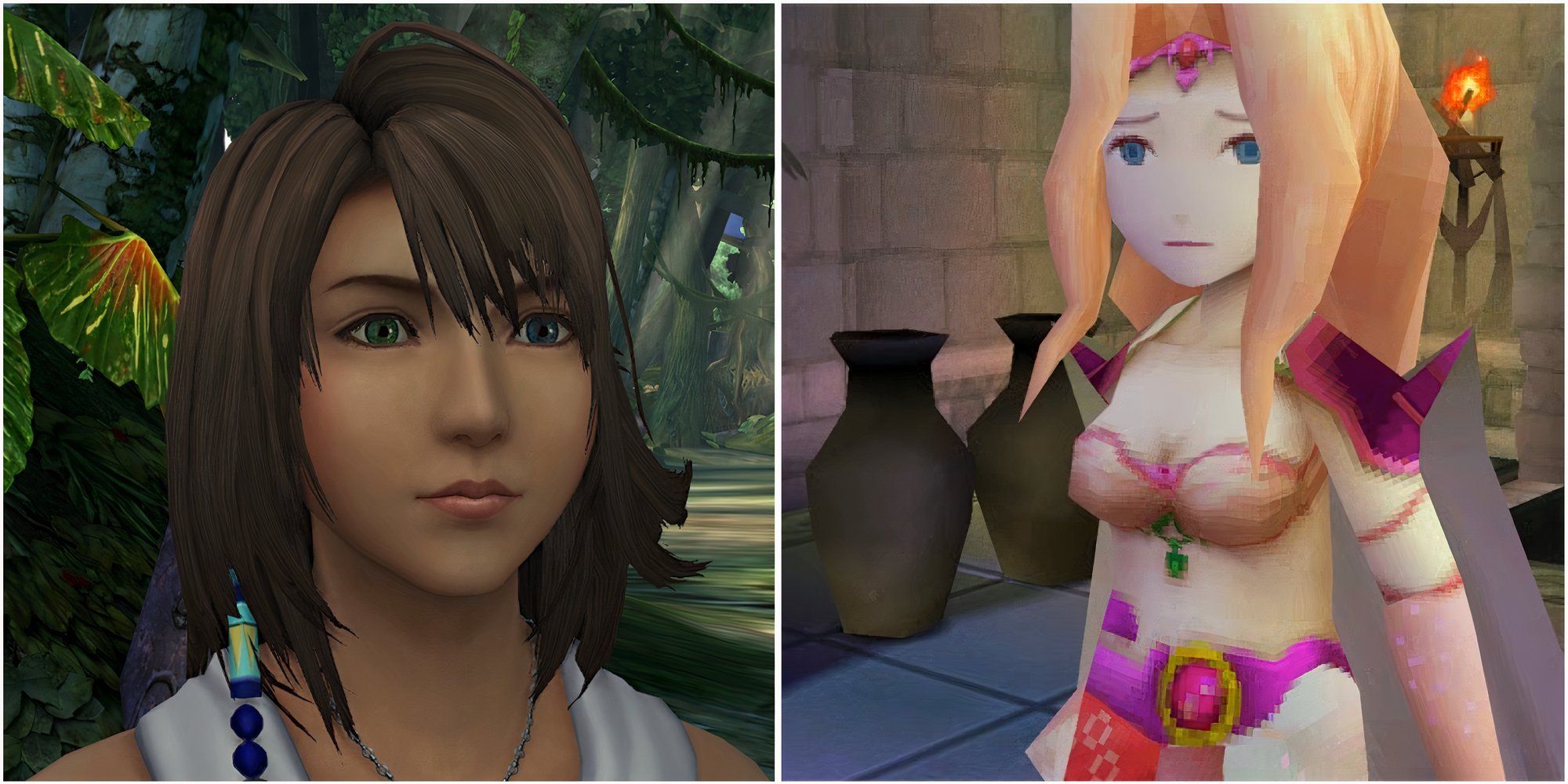 Yuna in Final Fantasy 10 and Rosa in Final Fantasy 4 (DS)