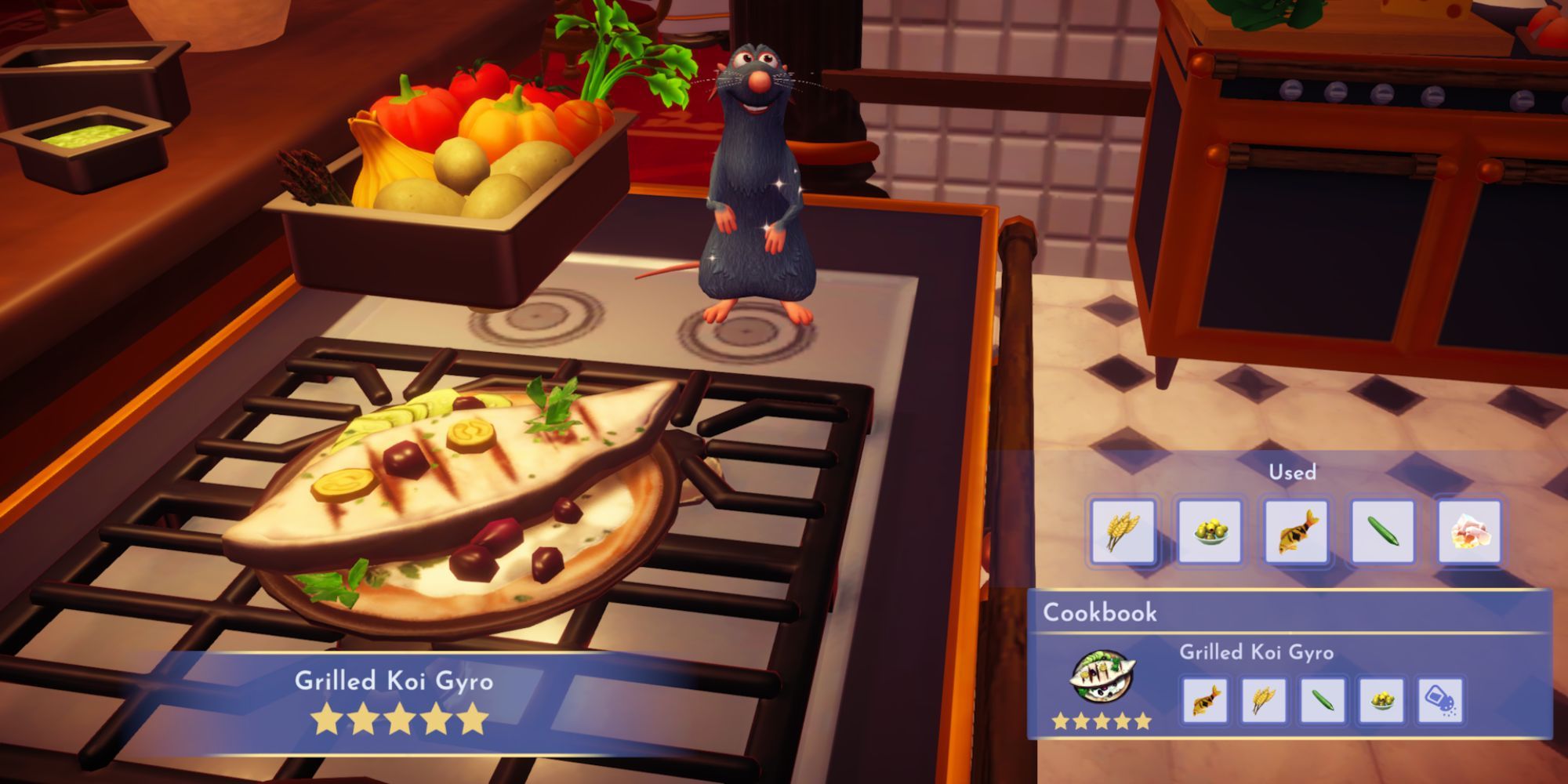 Grilled Koi Gyro recipe in Disney Dreamlight Valley