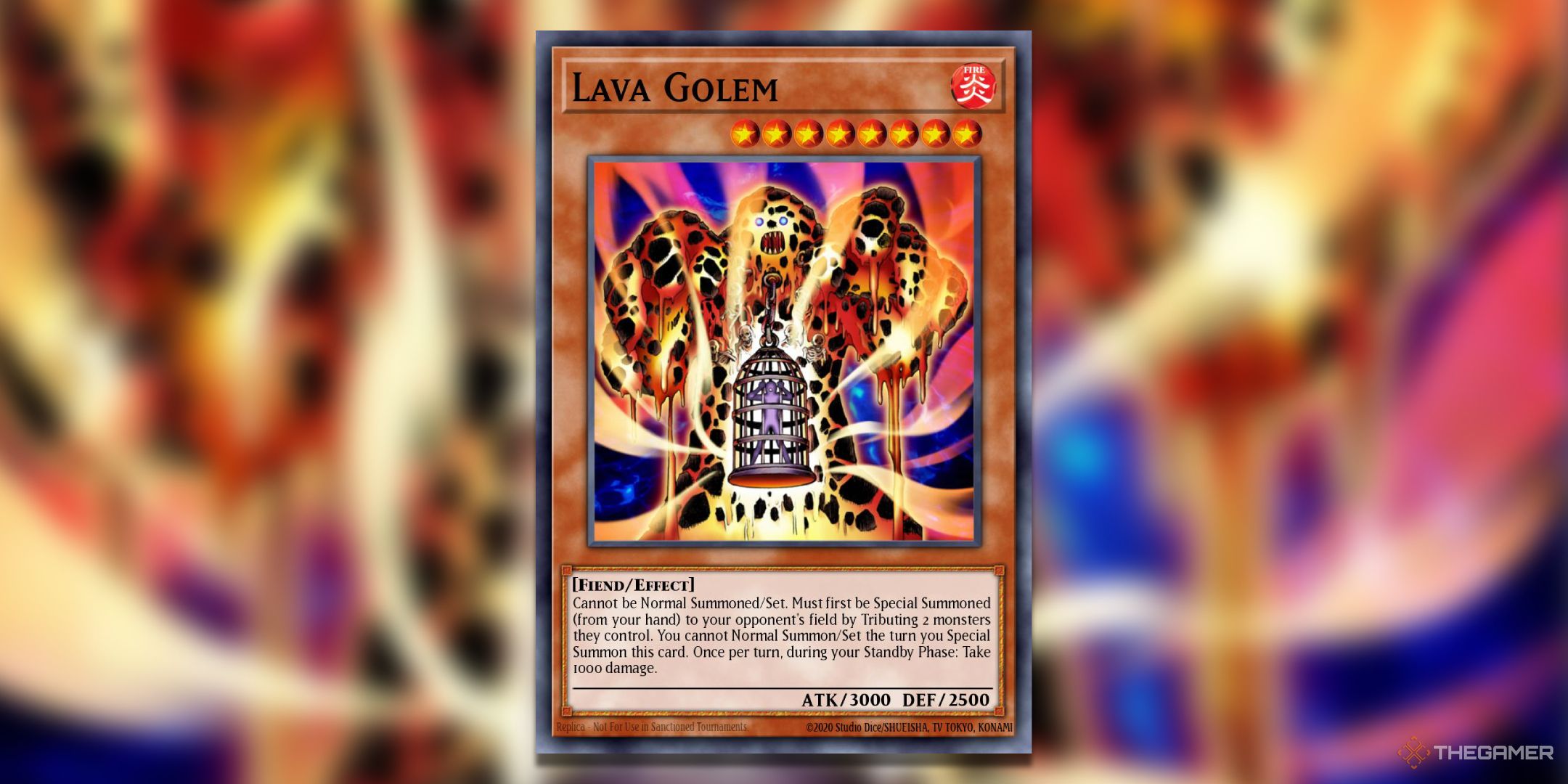 Lava Golem Yu-Gi-Oh! TCG Card Art.