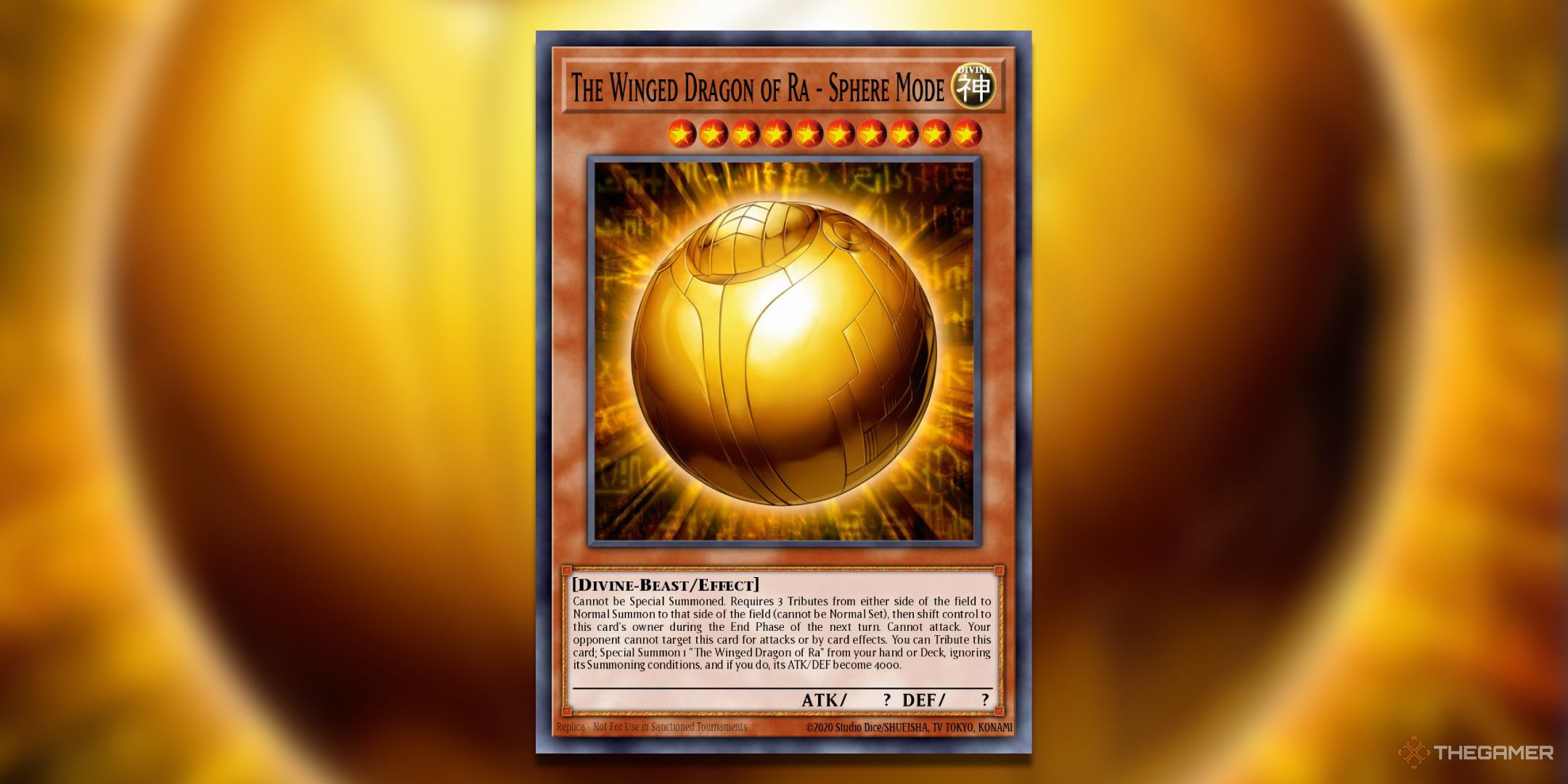 The Winged Dragon Of Ra Sphere Mode Yu-Gi-Oh! TCG Card Art.