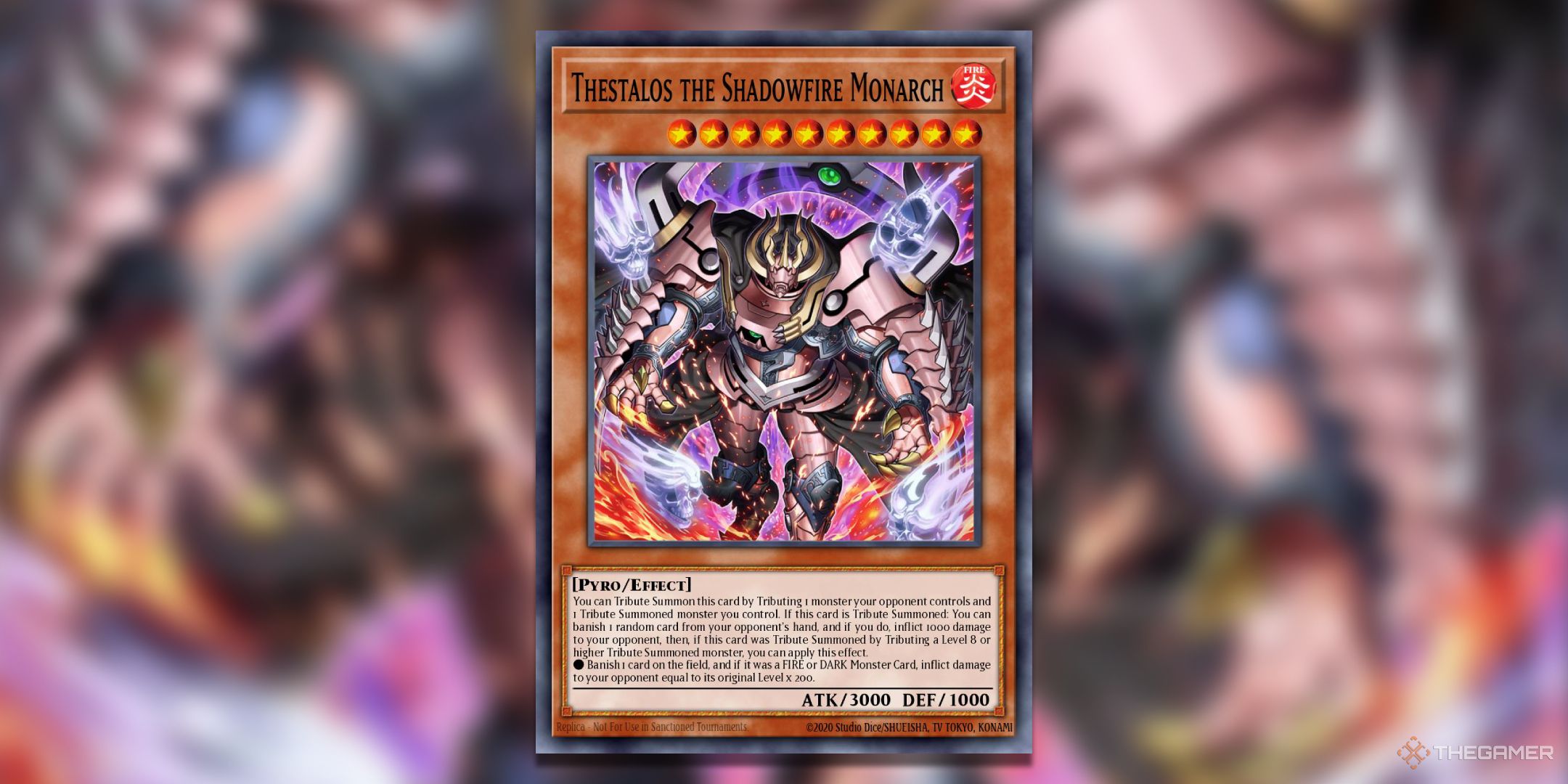 Thestalos The Shadowfire Monarch Yu-Gi-Oh! TCG Card Art.