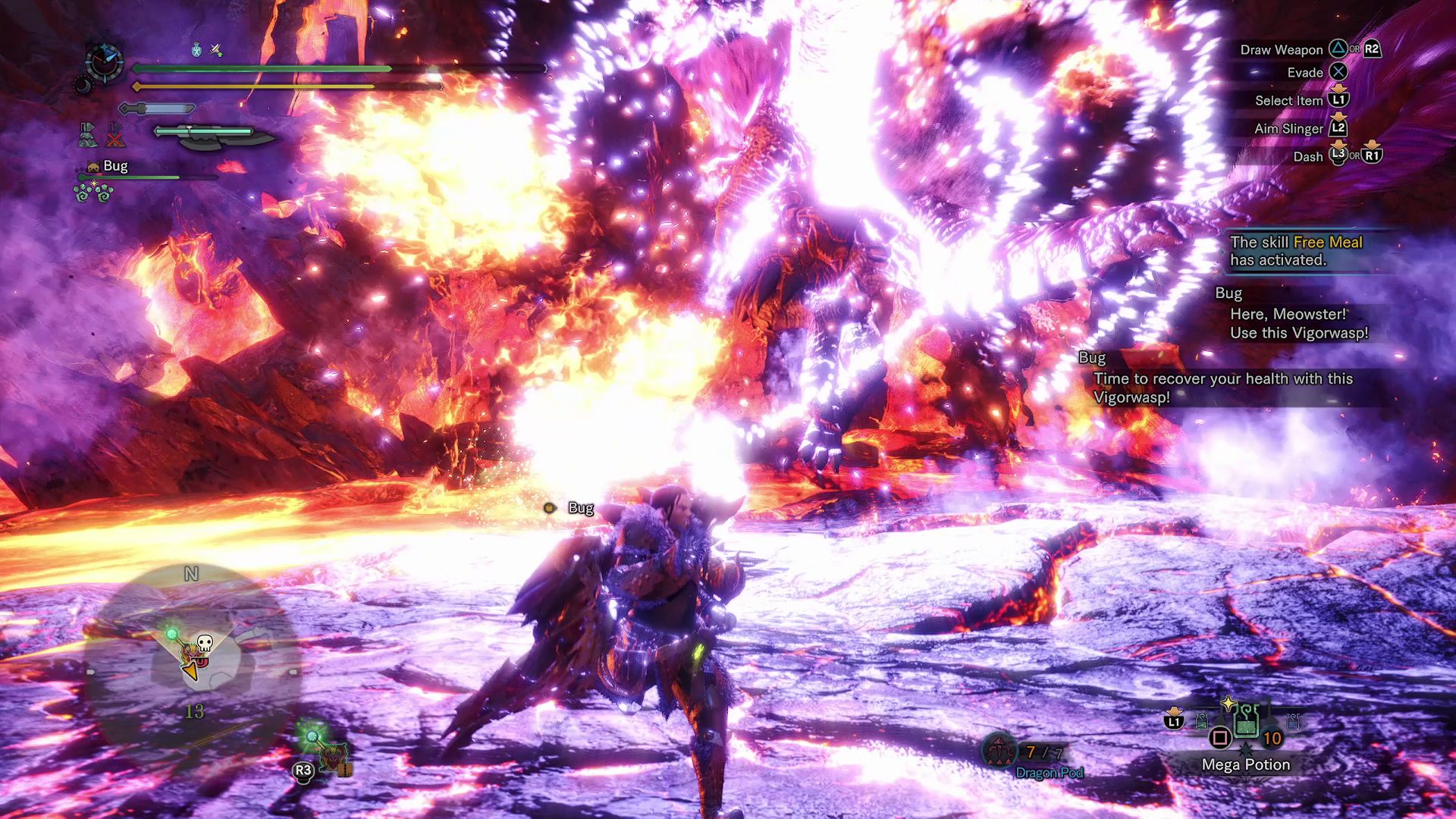 teostra using its supernova attack to explode in a large area