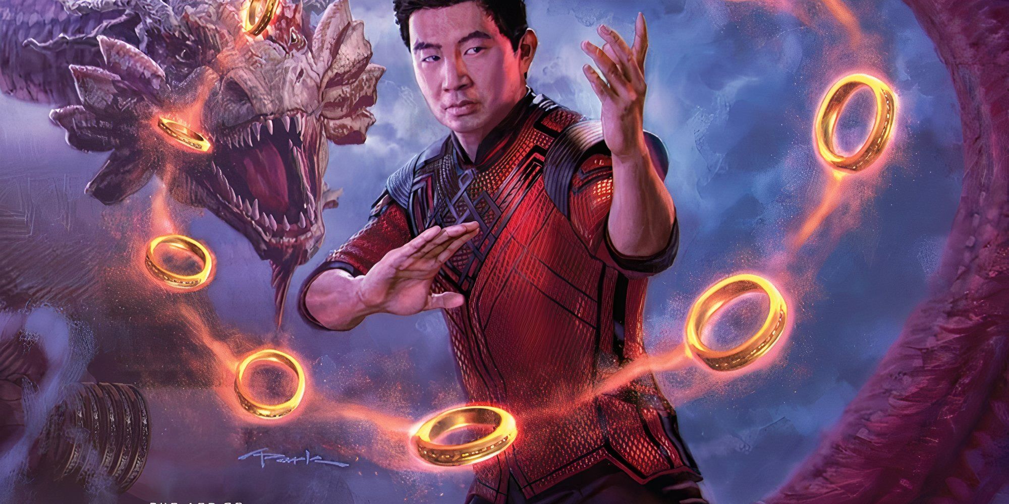 Promo art featuring Shang-Chi and a dragon in Shang-Chi And Legend Of The Ten Rings