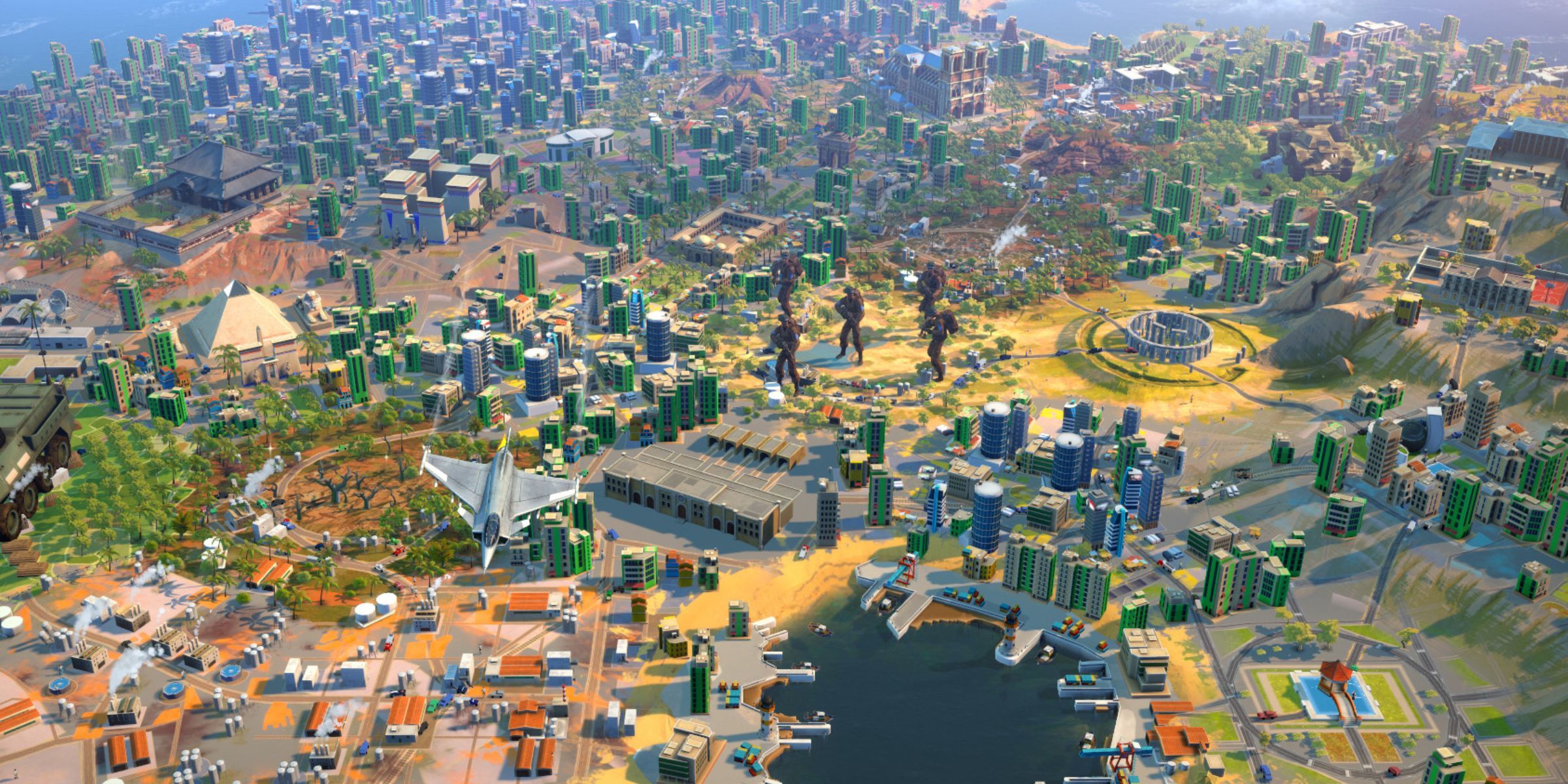 A Heavily Developed Player Made City With Varied Culture In Humankind.