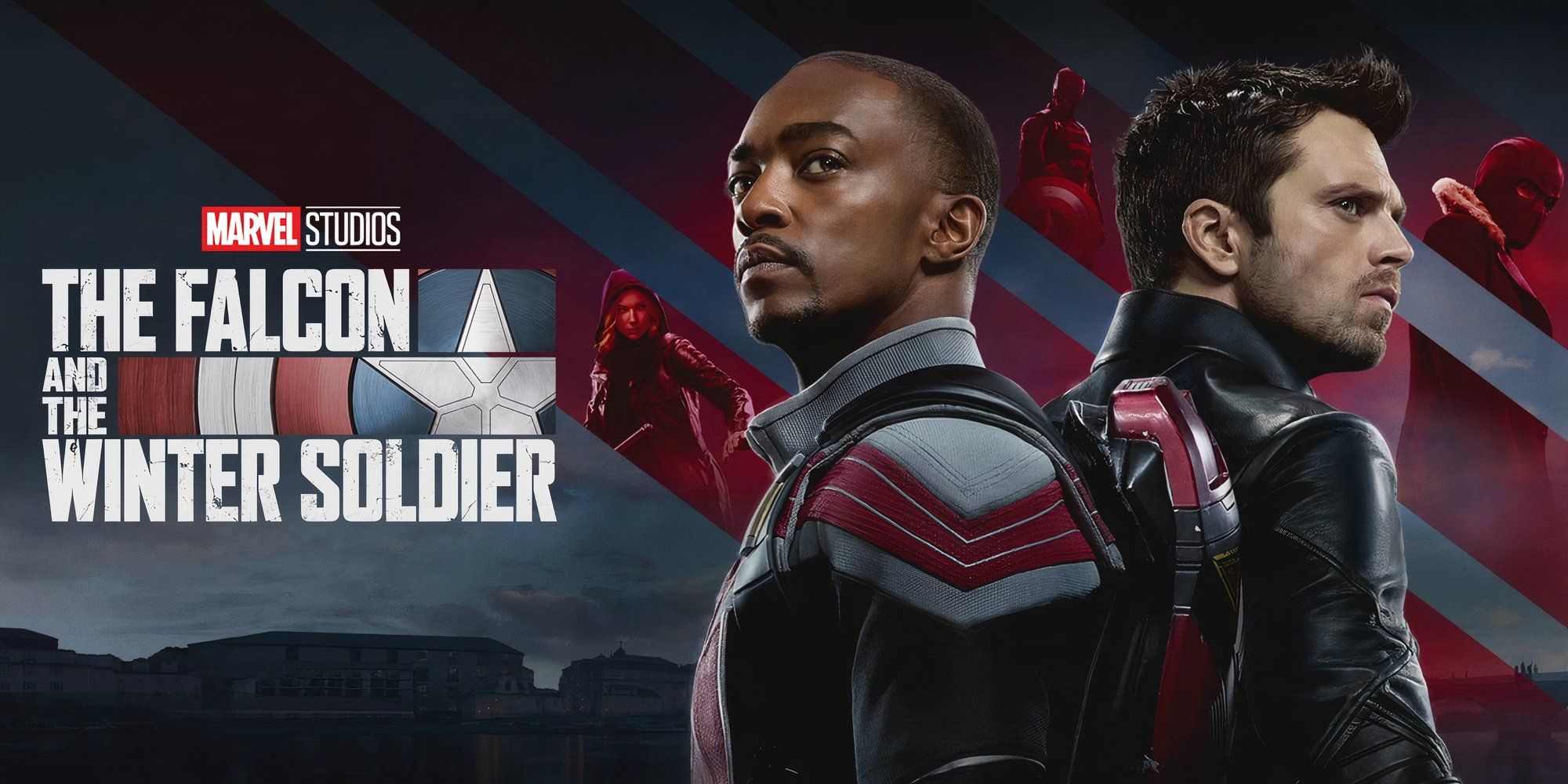 Promo art featuring characters in The Falcon And The Winter Soldier