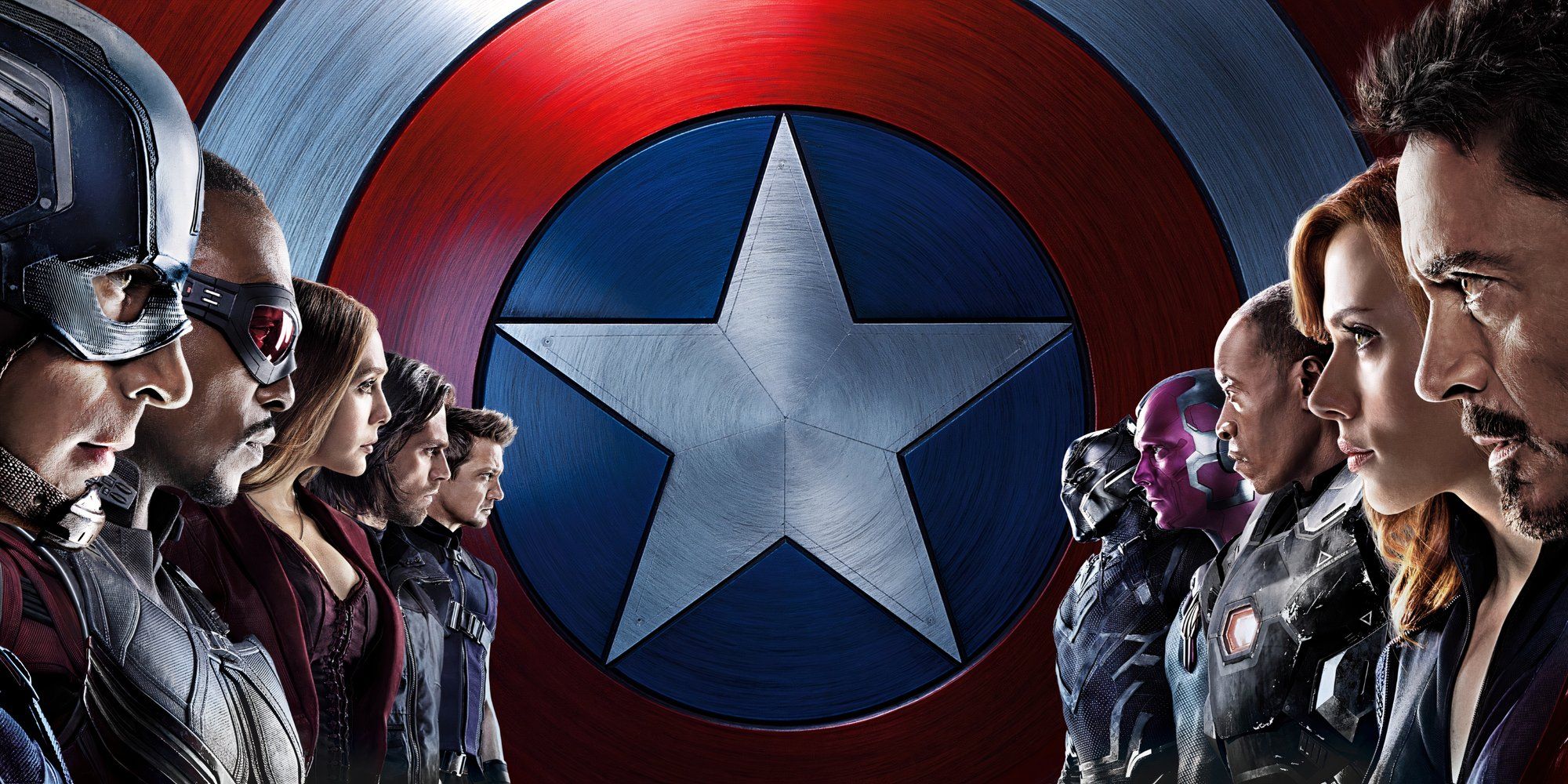 Promo art featuring characters in Captain America Civil War