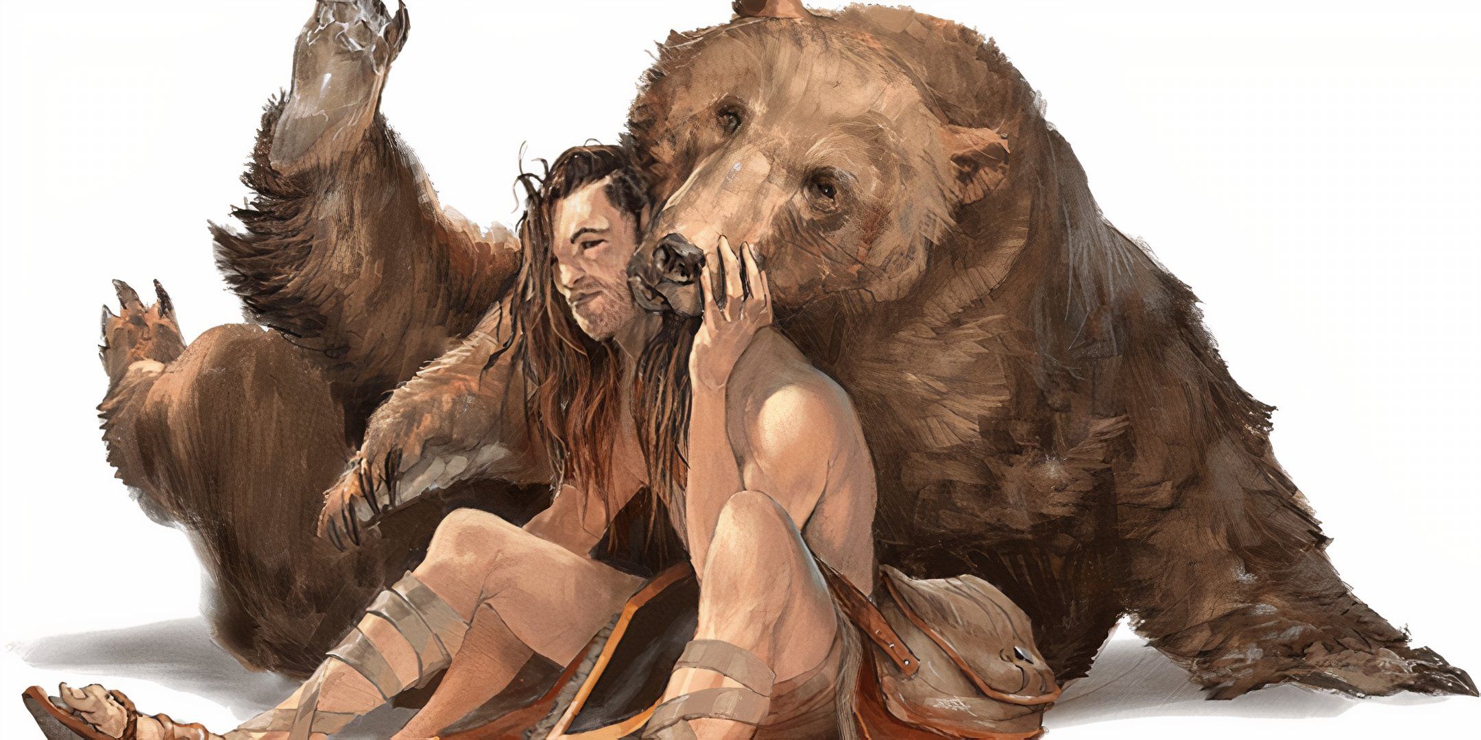 A druid sitting next to a bear in Dungeons & Dragons. 