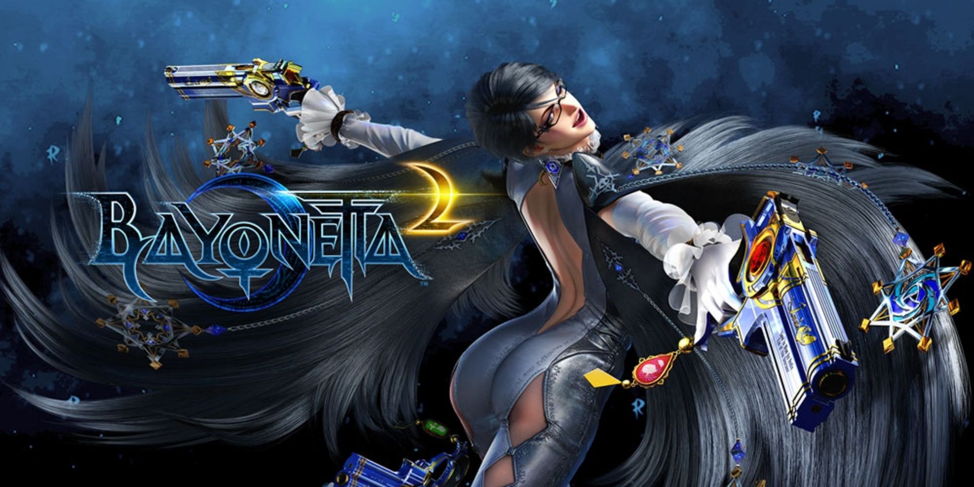 Bayonetta 2 official promo image Bayonetta looking over her back