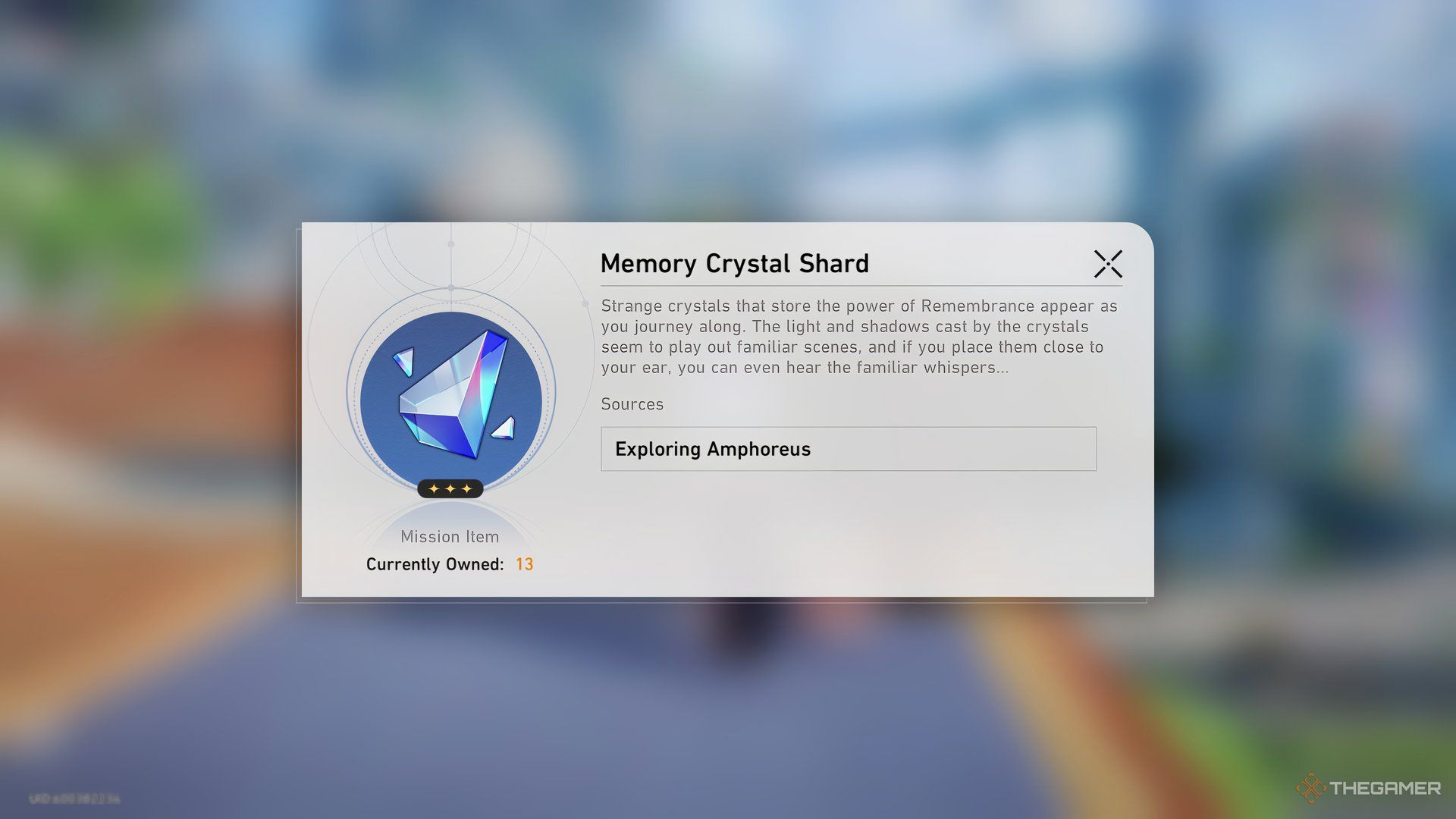 The description of a Memory Crystal Shard in Honkai: Star Rail.