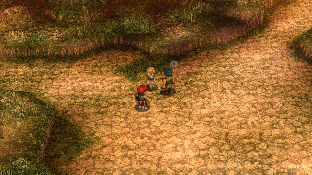 Adol stands with Dogi and Elena in Ys Memoire: The Oath In Felghana.