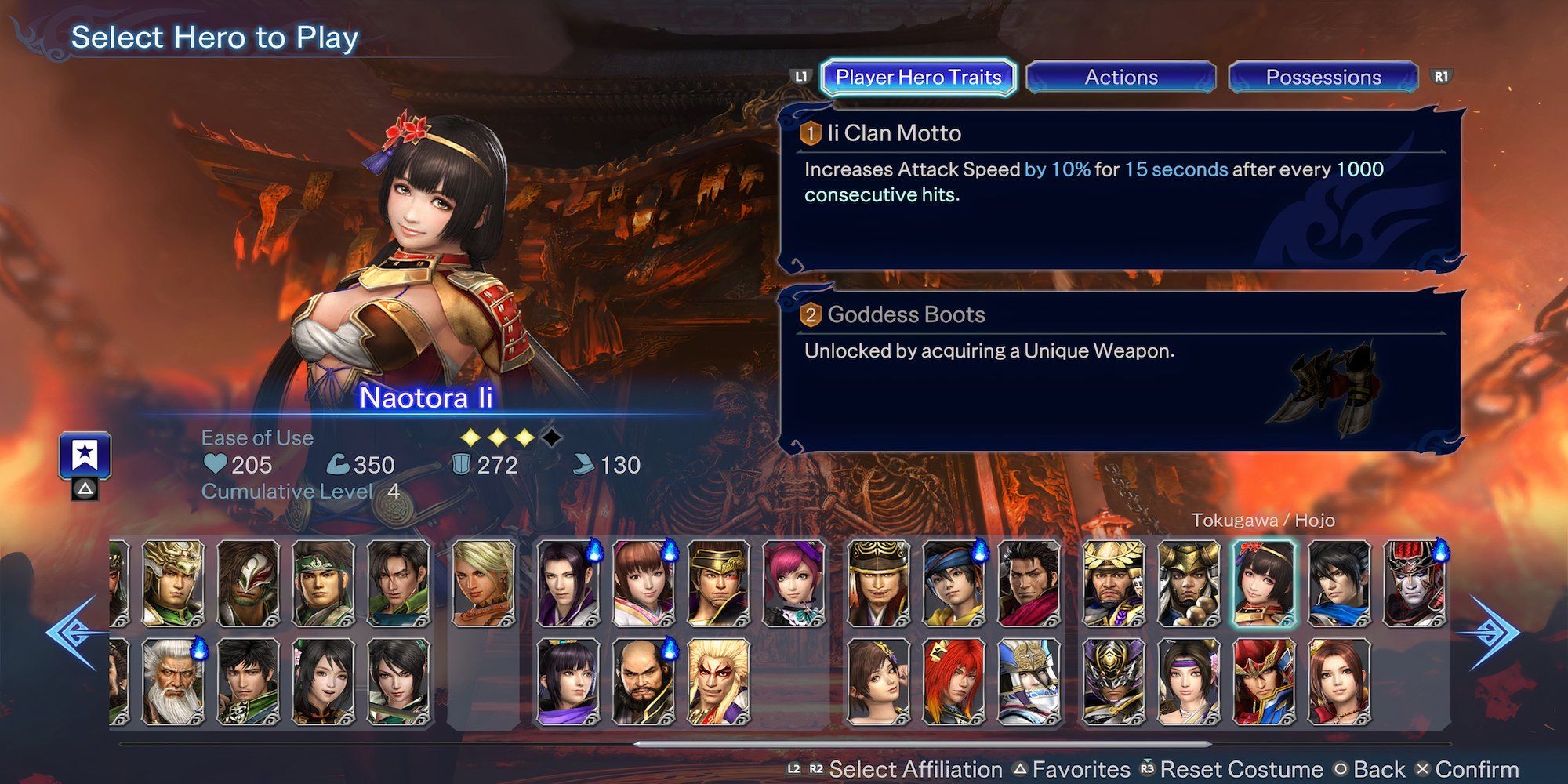 Naotora Li in Warriors Abyss