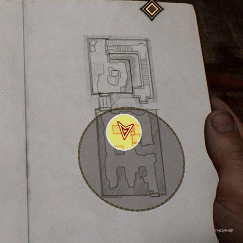 An orange circle shows the photo location of the Blood in Indiana Jones And The Great Circle