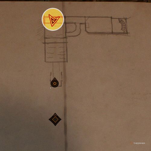 An orange circle shows the photo location of the Pendulum Trap in Indiana Jones And The Great Circle