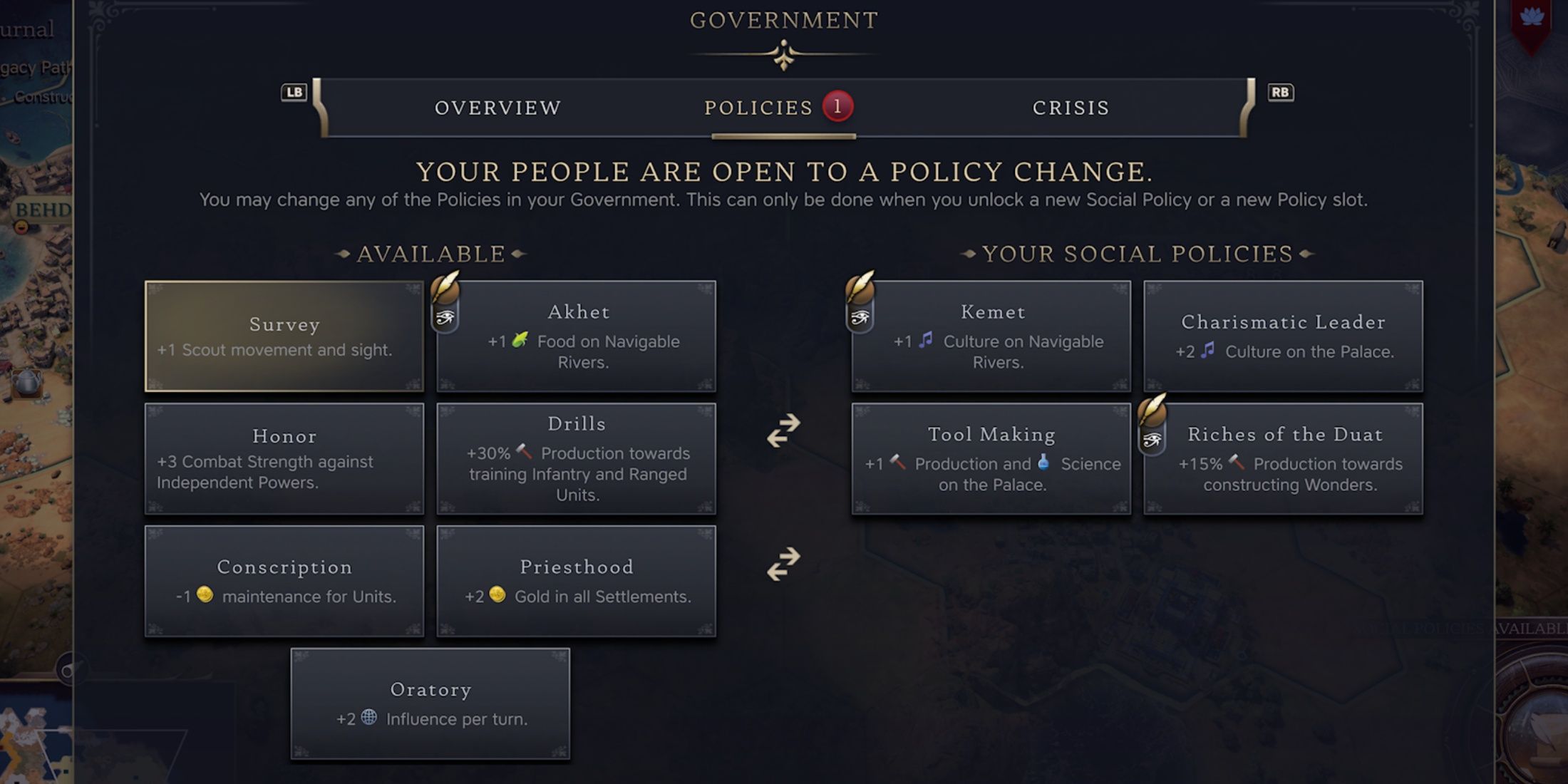 policy cards egypt civics civ 7