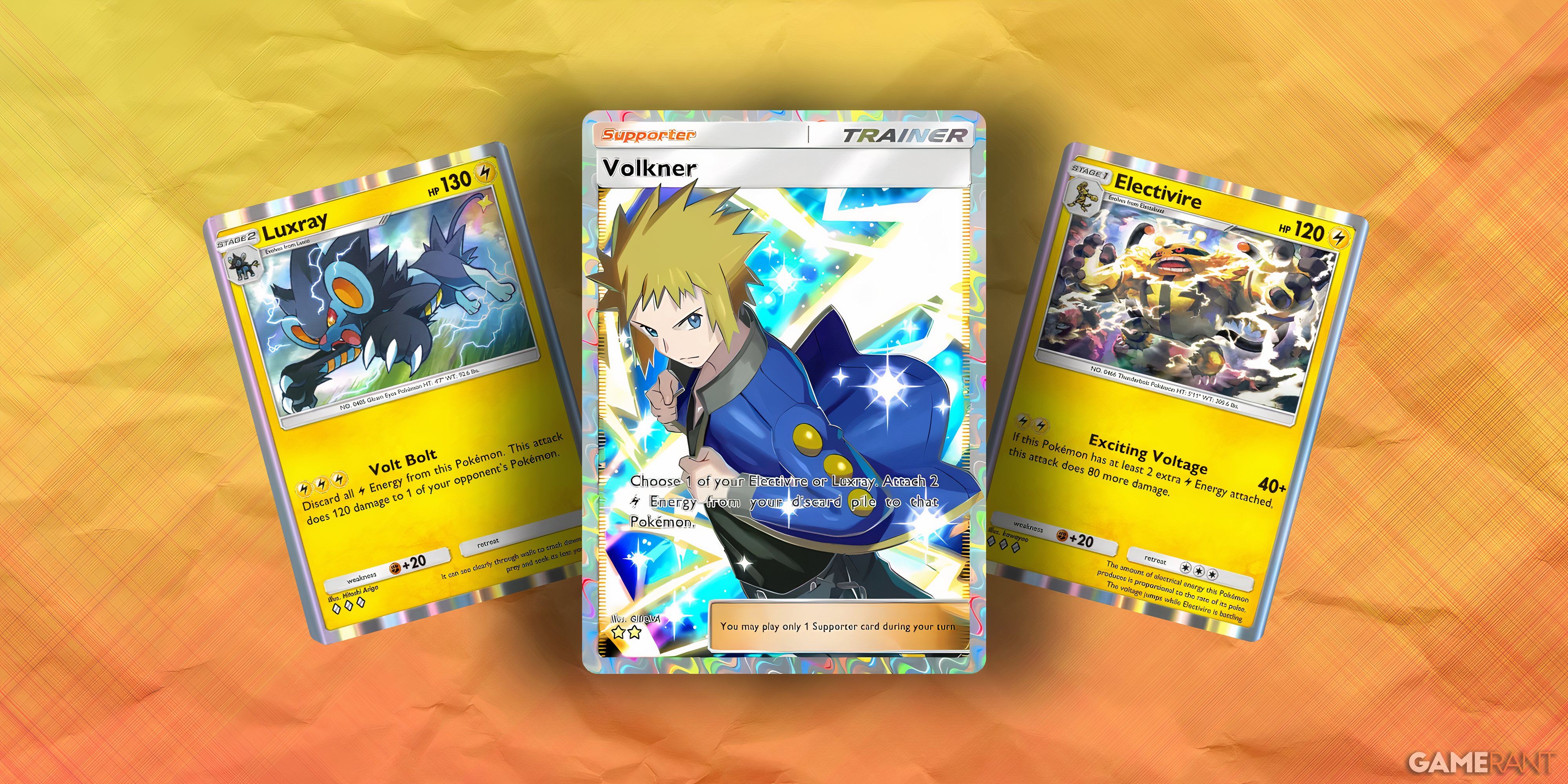 volkner, luxray, and electivire in pokemon tcg pocket.