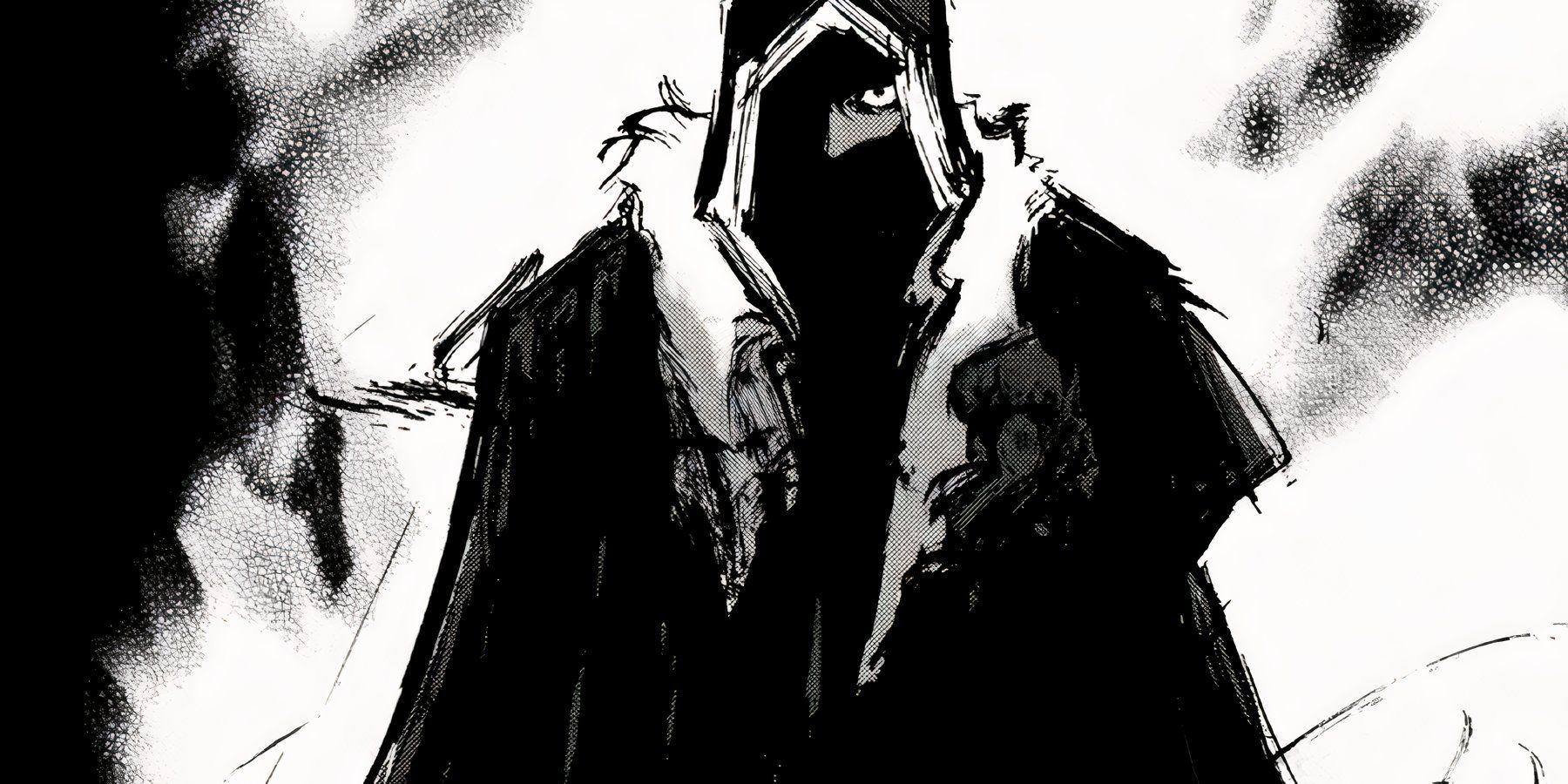 Jack the Ripper in the manhwa Jack The Ripper The Hell Blade under a hood.