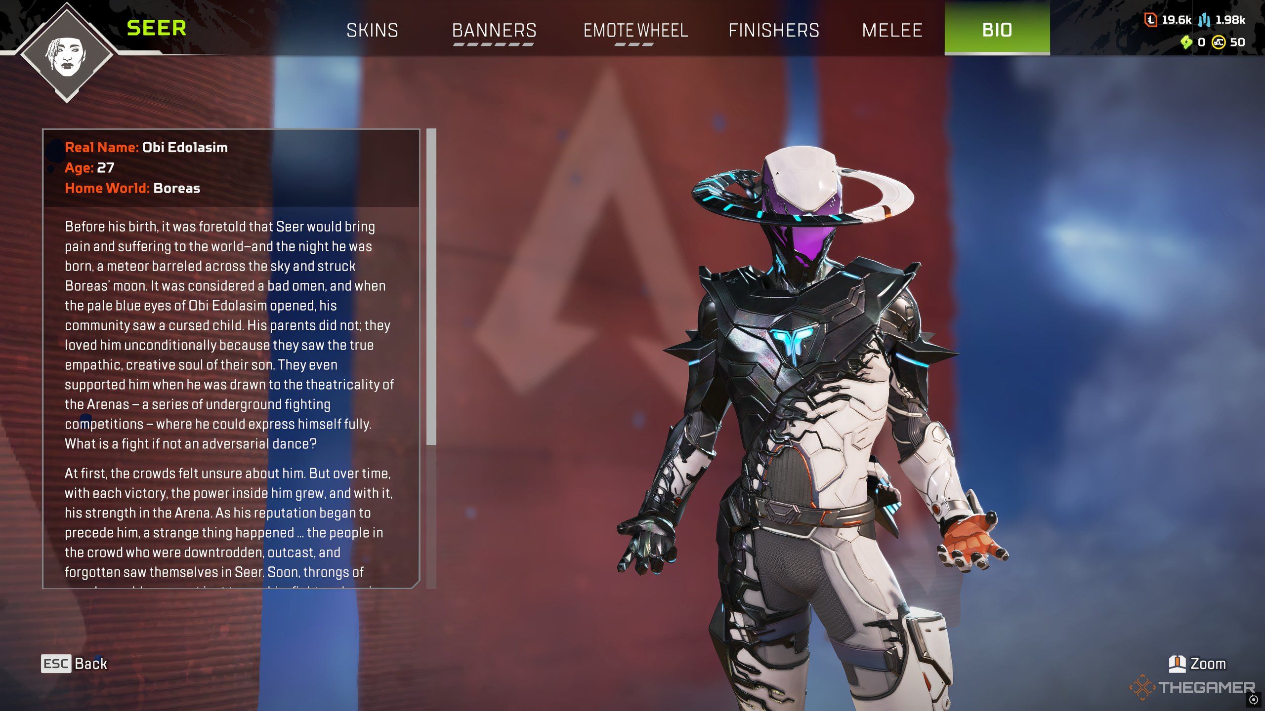 Seer's Bio passage in Apex Legends.