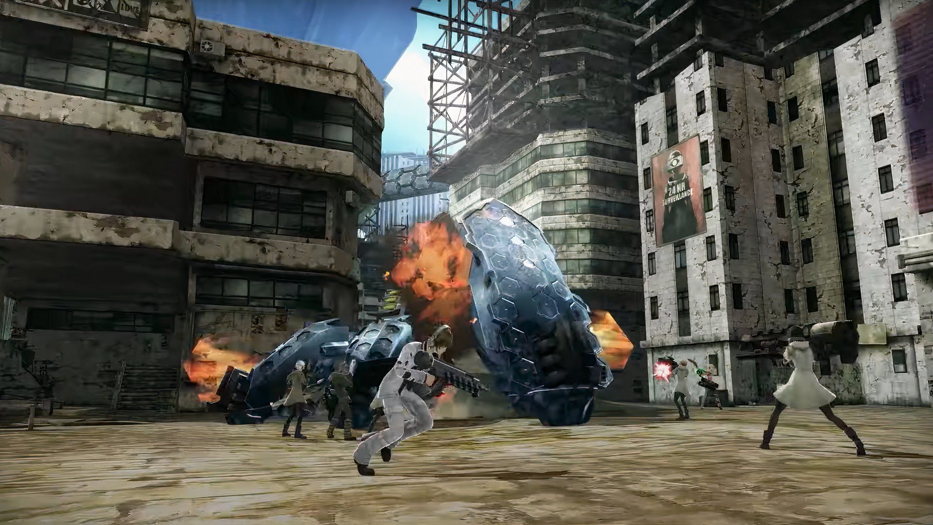 Moving around in battle in Freedom Wars Remastered.