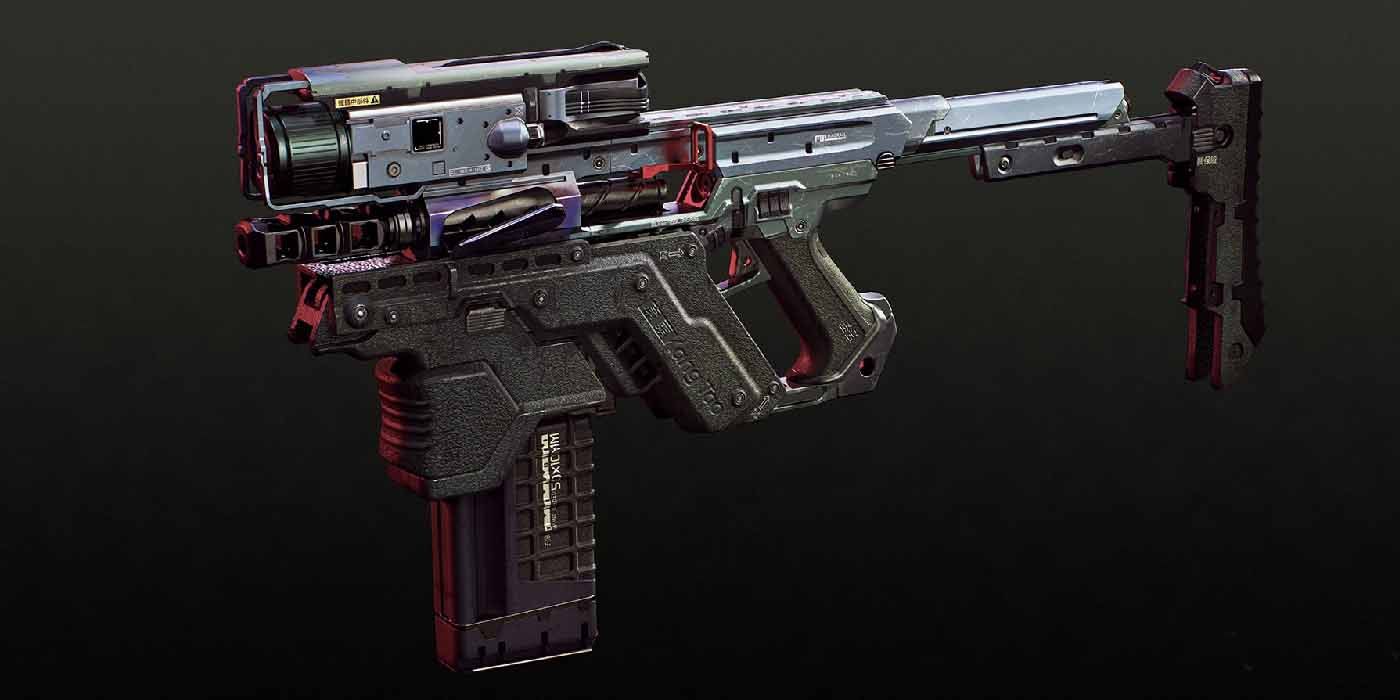 The G-58 Dian smart submachine gun SMG from Cyberpunk 2077