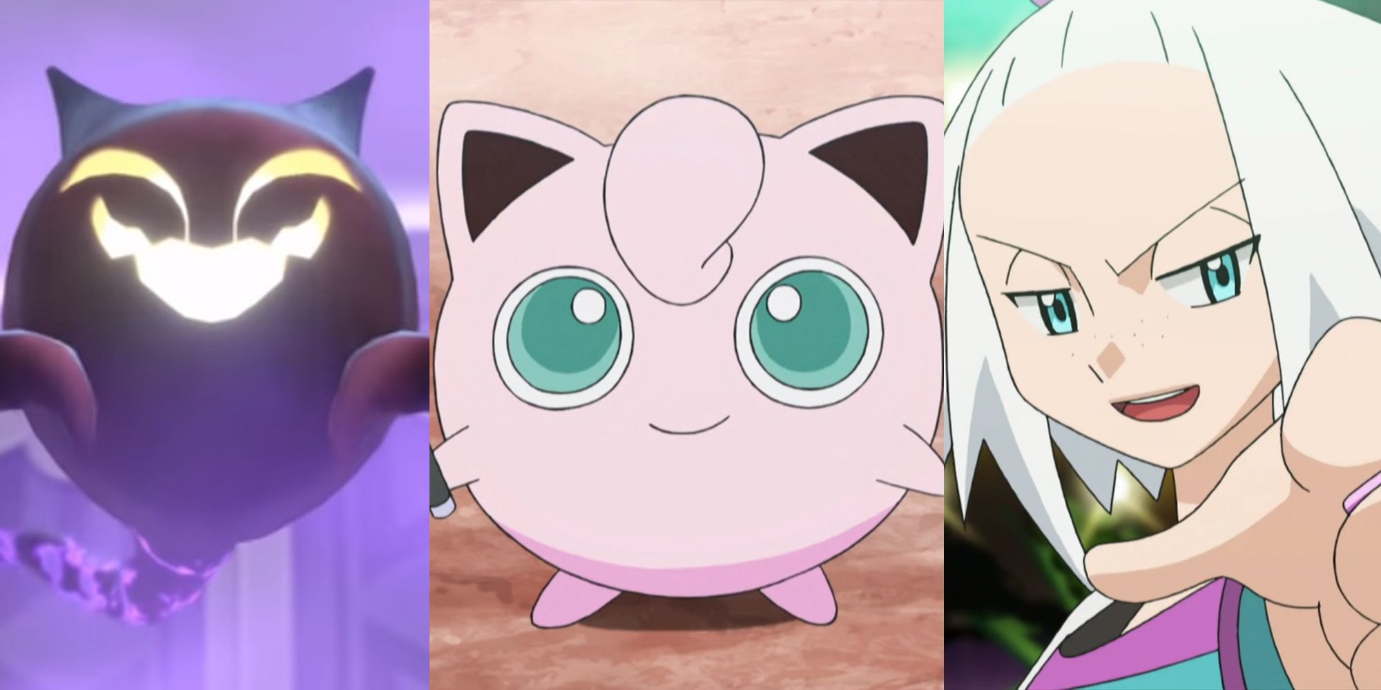 A ghost appearing in Pokemon Let's Go; Jigglypuff in the Pokemon anime; Roxie in the Pokemon anime