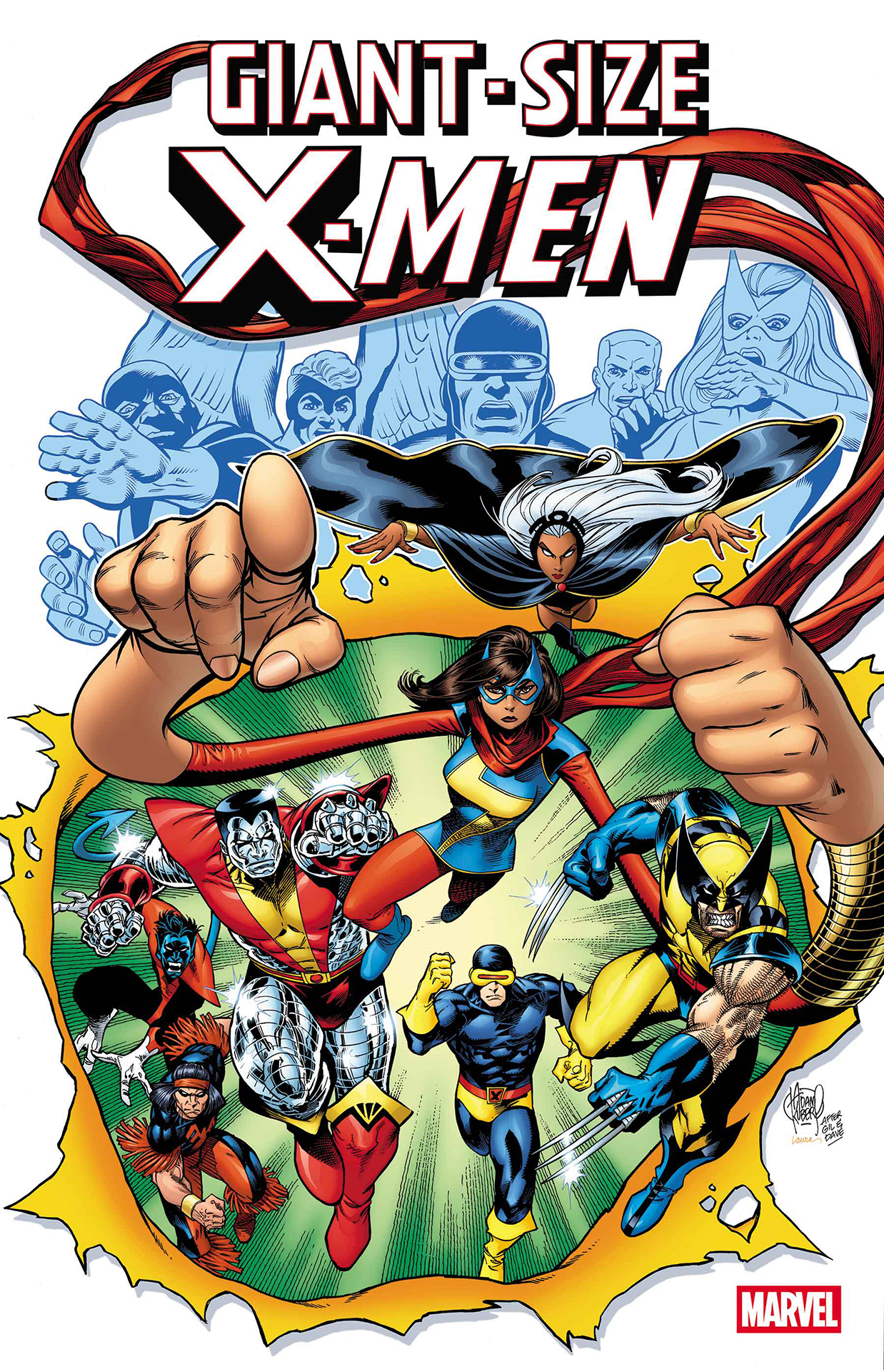 Cover of Giant-Size X-Men #1 which resembles the original 1975 version with Kamala Khan added to the team.