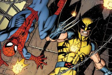 Spider-Man &amp; Wolverine #1 cover by Mark Bagley, showing Spider-Man and Wolverine leaping into action avoiding gunfire.