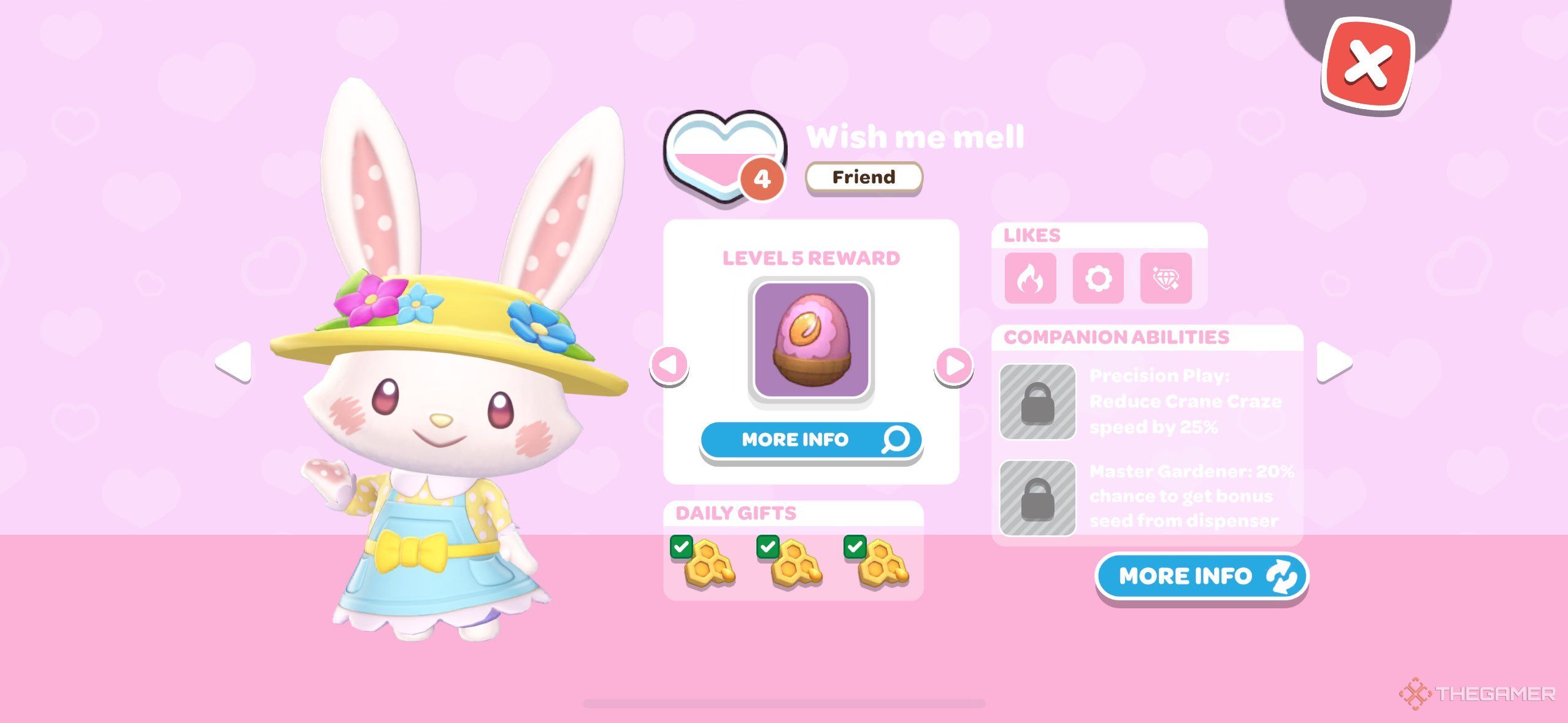 A player looking at Wish Me Mells bio in Hello Kitty Island Adventure.