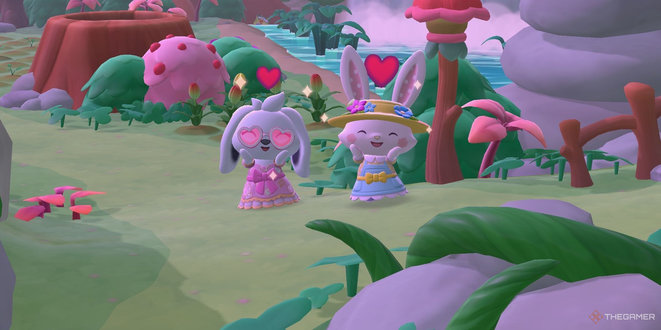 A player posing with Wish Me Mell in Hello Kitty Island Adventure.