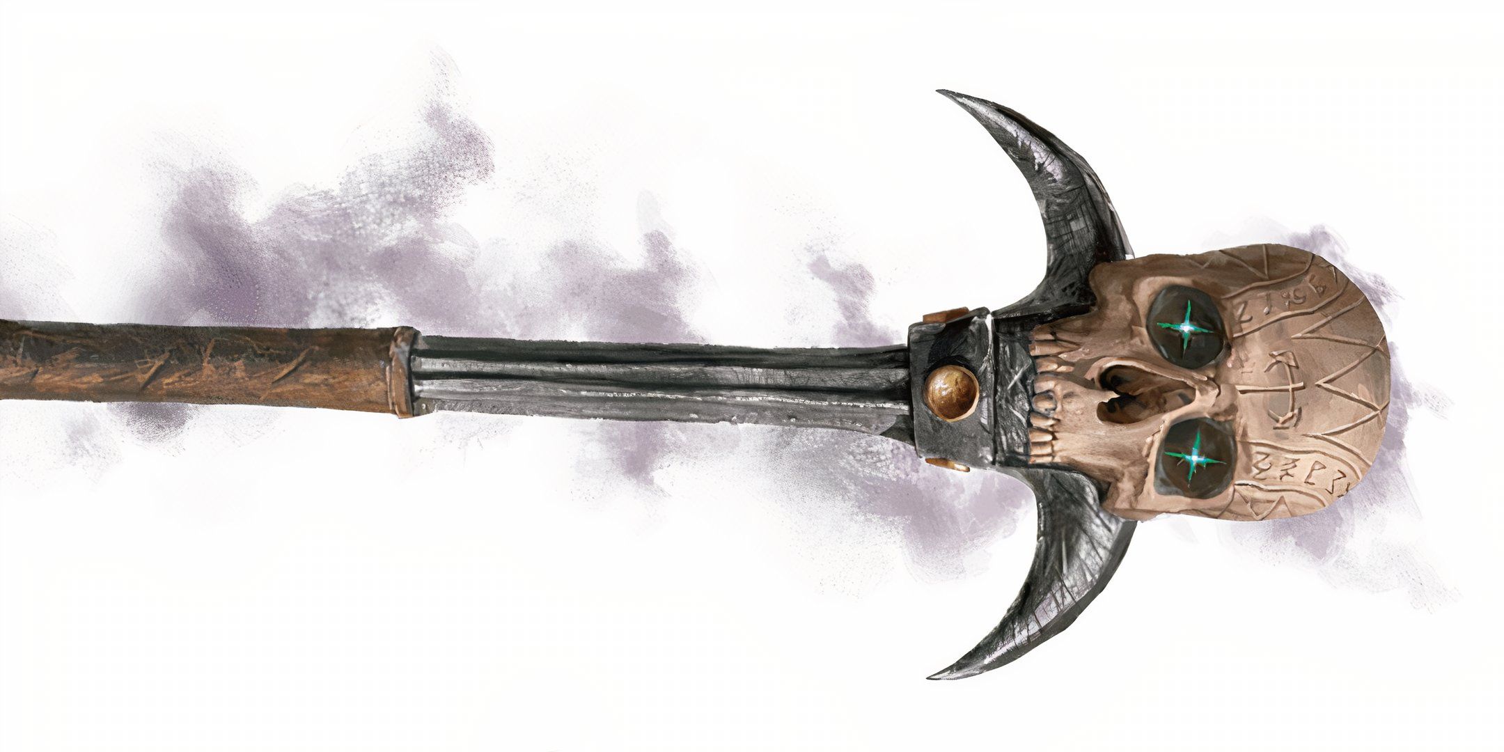 The Wand of Orcus, bearing a glowing skull, in Dungeons & Dragons.