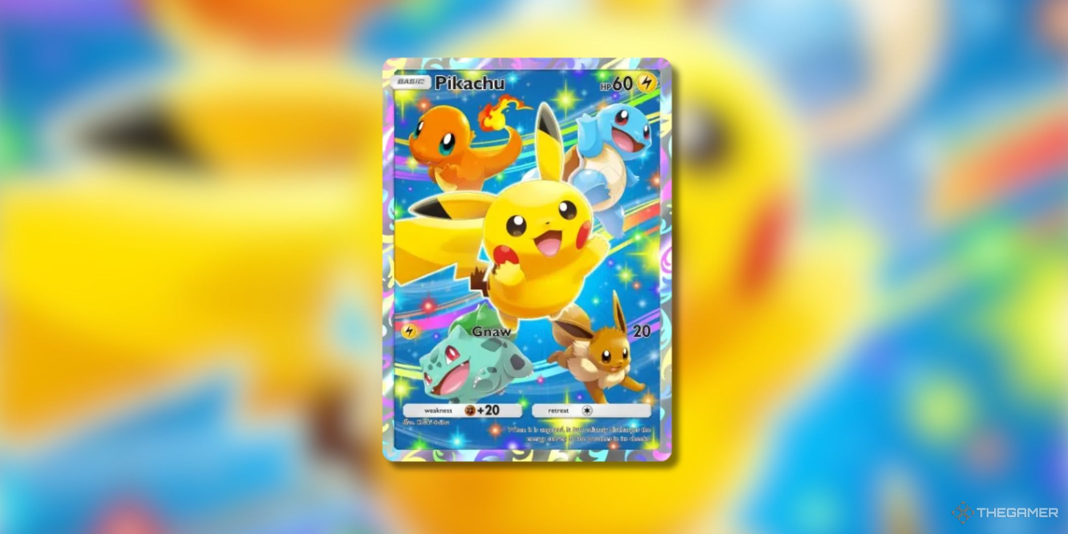 Pokemon Trading Card Game Pocket Pikachu promo-a card number 26 on a blurred background.