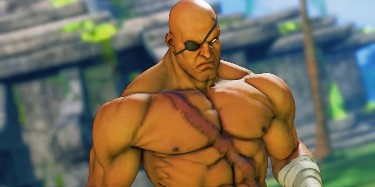 Sagat Angrily Staring  At His Opponent In Street Fighter 5.