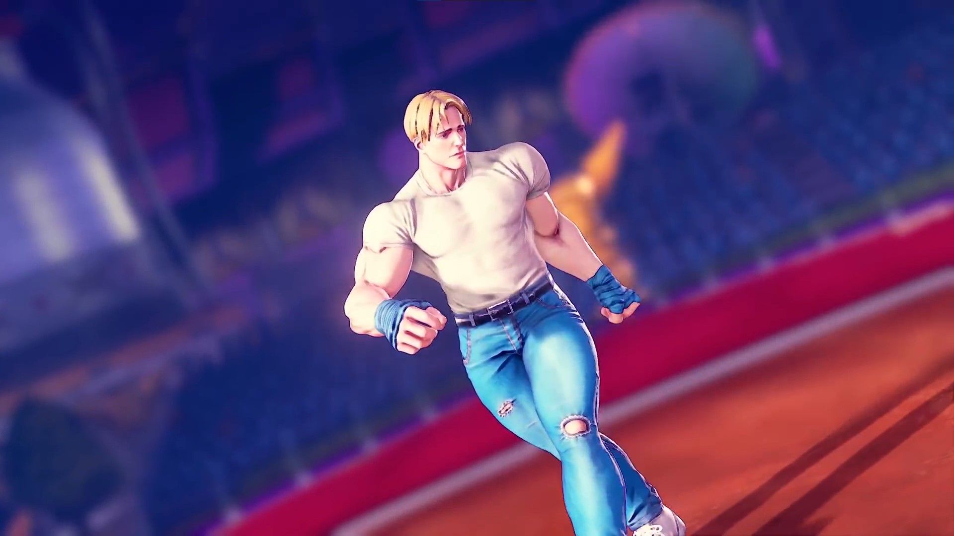 Street Fighter 5 image showing Cody Travers walking.