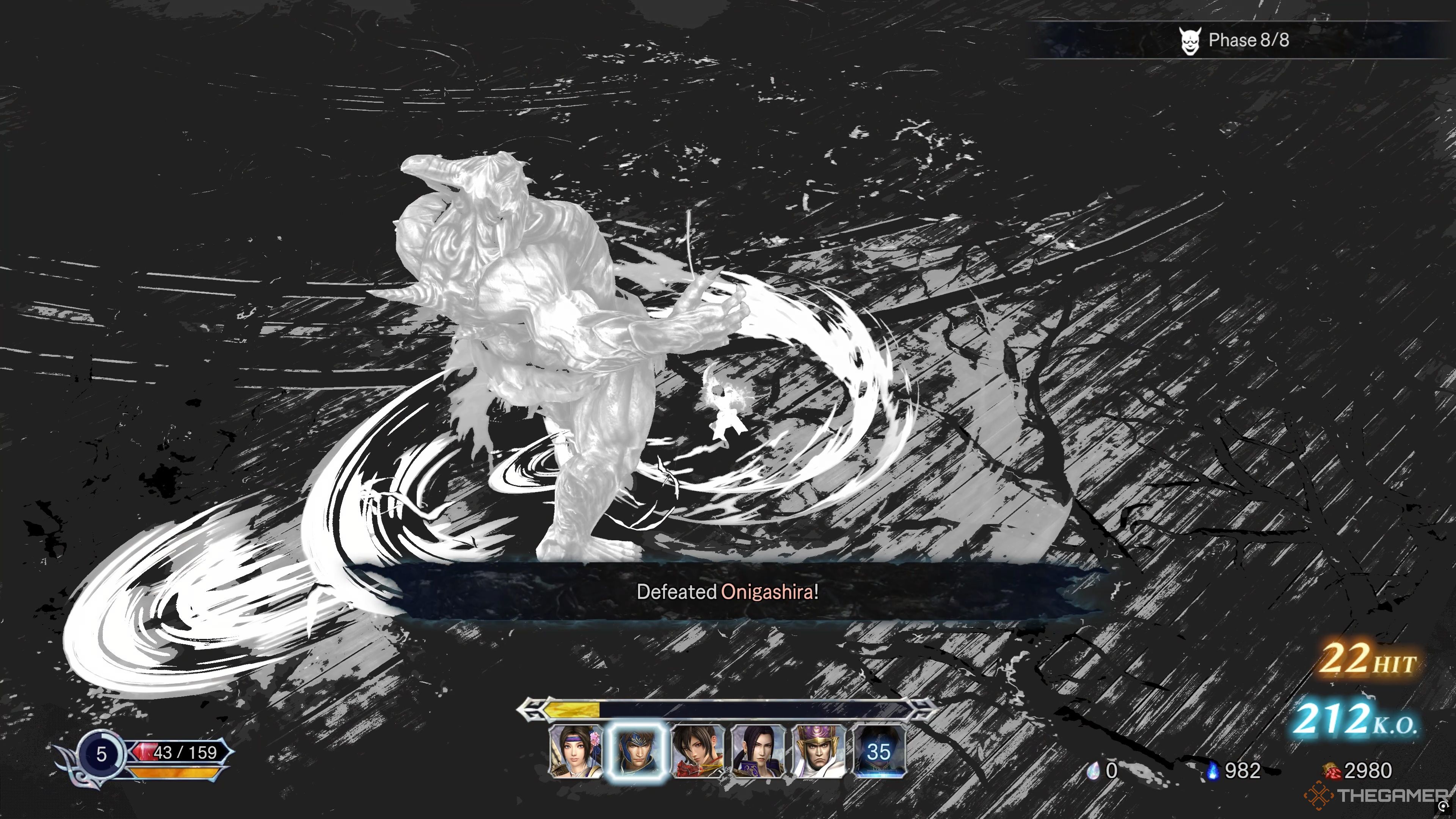 Slaying the Onigashira in Warriors: Abyss.