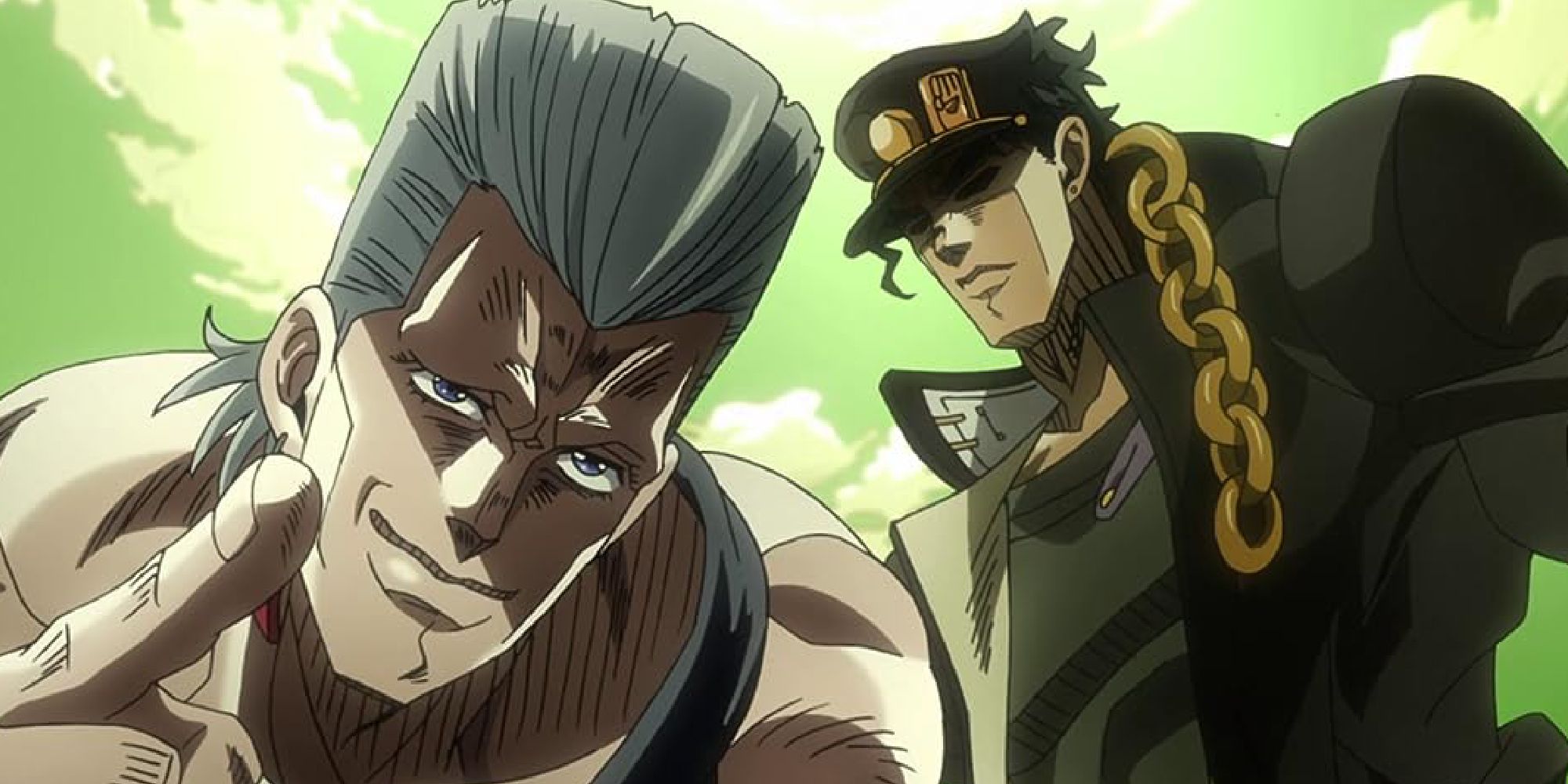 jojo jotaro and polnareff from Jojo's Bizarre Adventures.