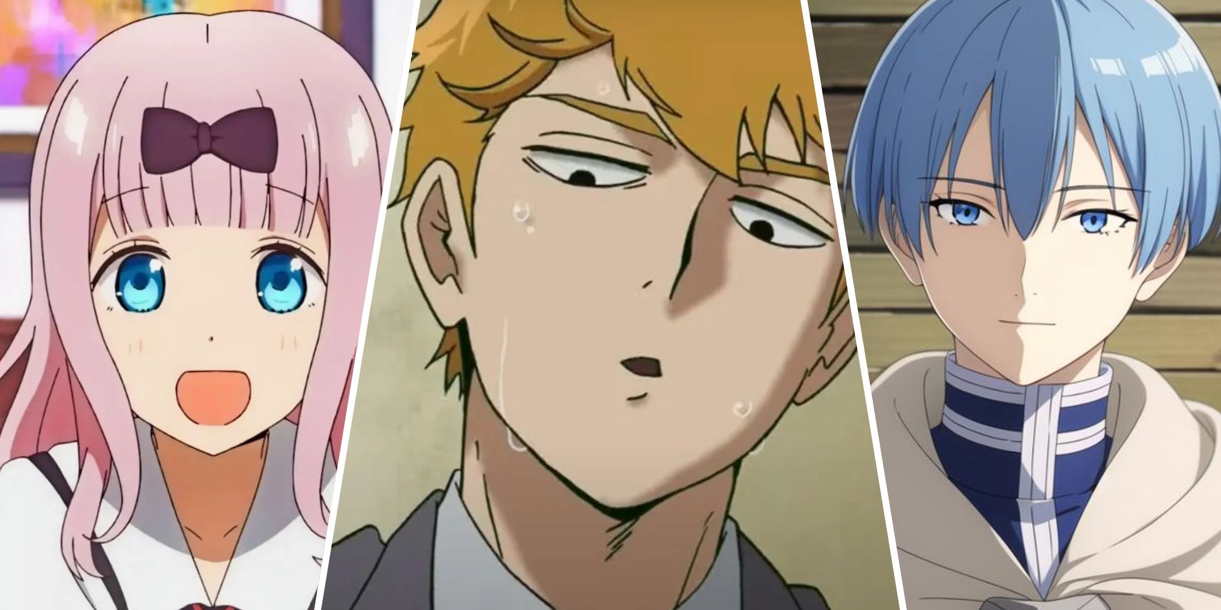 Chika, Reigen, and Himmel from multiple anime.