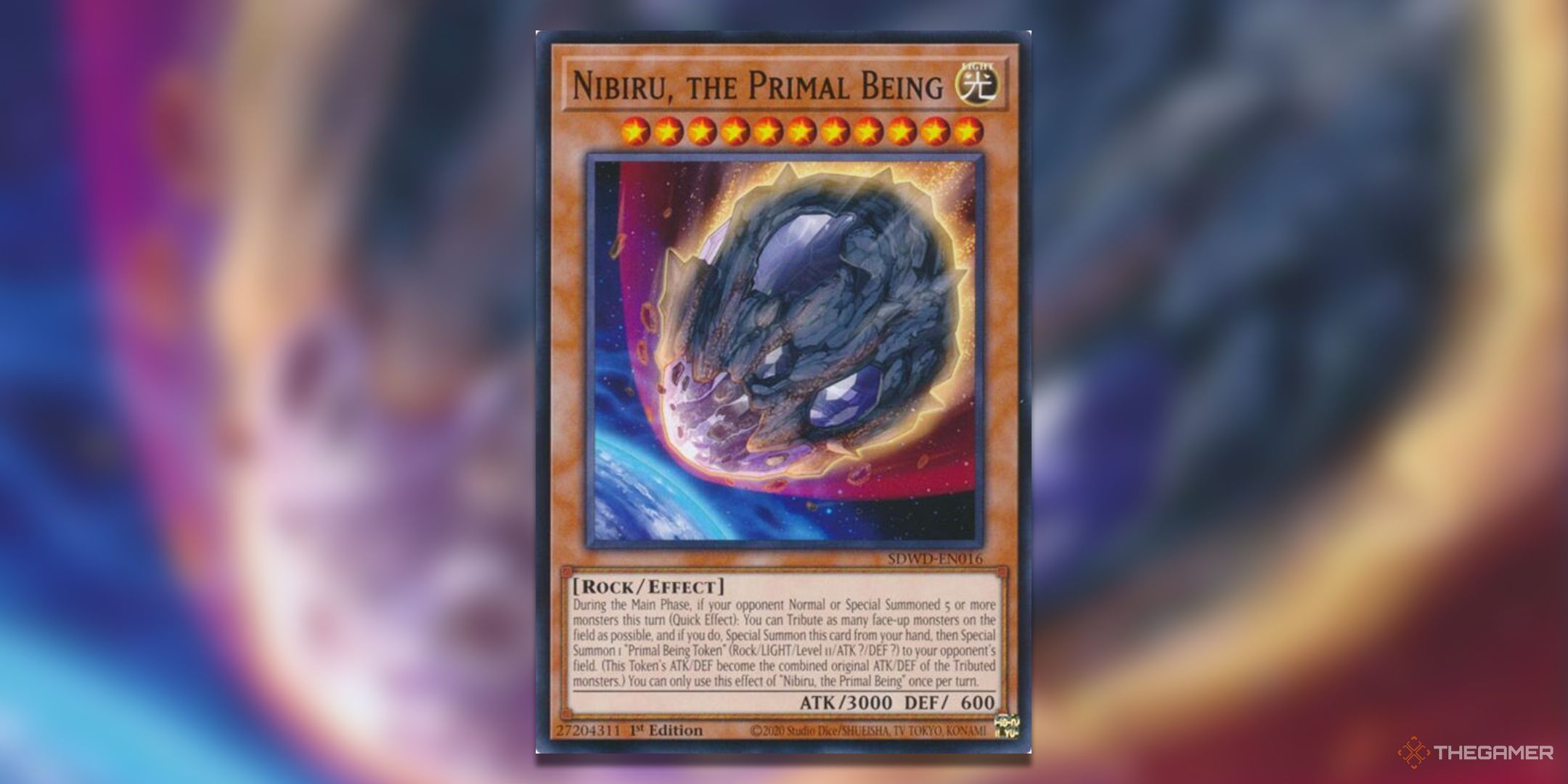 Common Nibiru The Primal Being Yu-Gi-Oh! TCG Blue Eyes White Destiny Structure Deck Card Art.