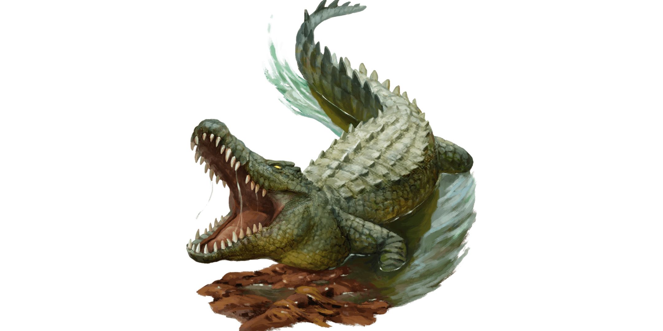 Dungeons & Dragons a Crocodile with his jaw open, hissing.