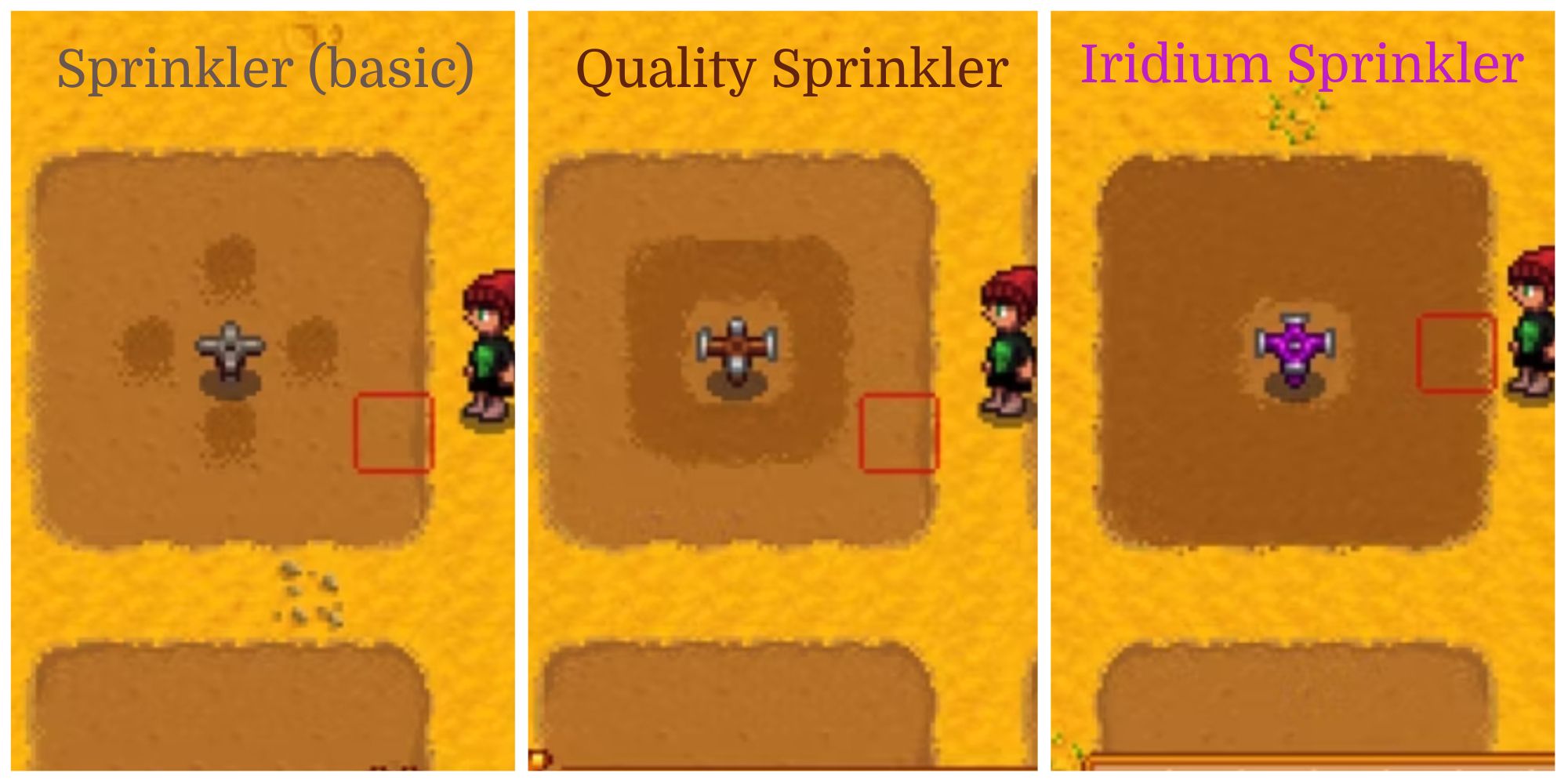 Sprinkler Differences Stardew Valley