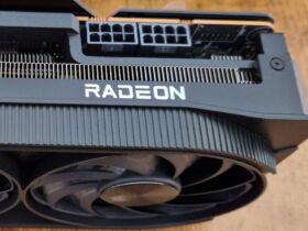 Close up of RX 7800 graphics card