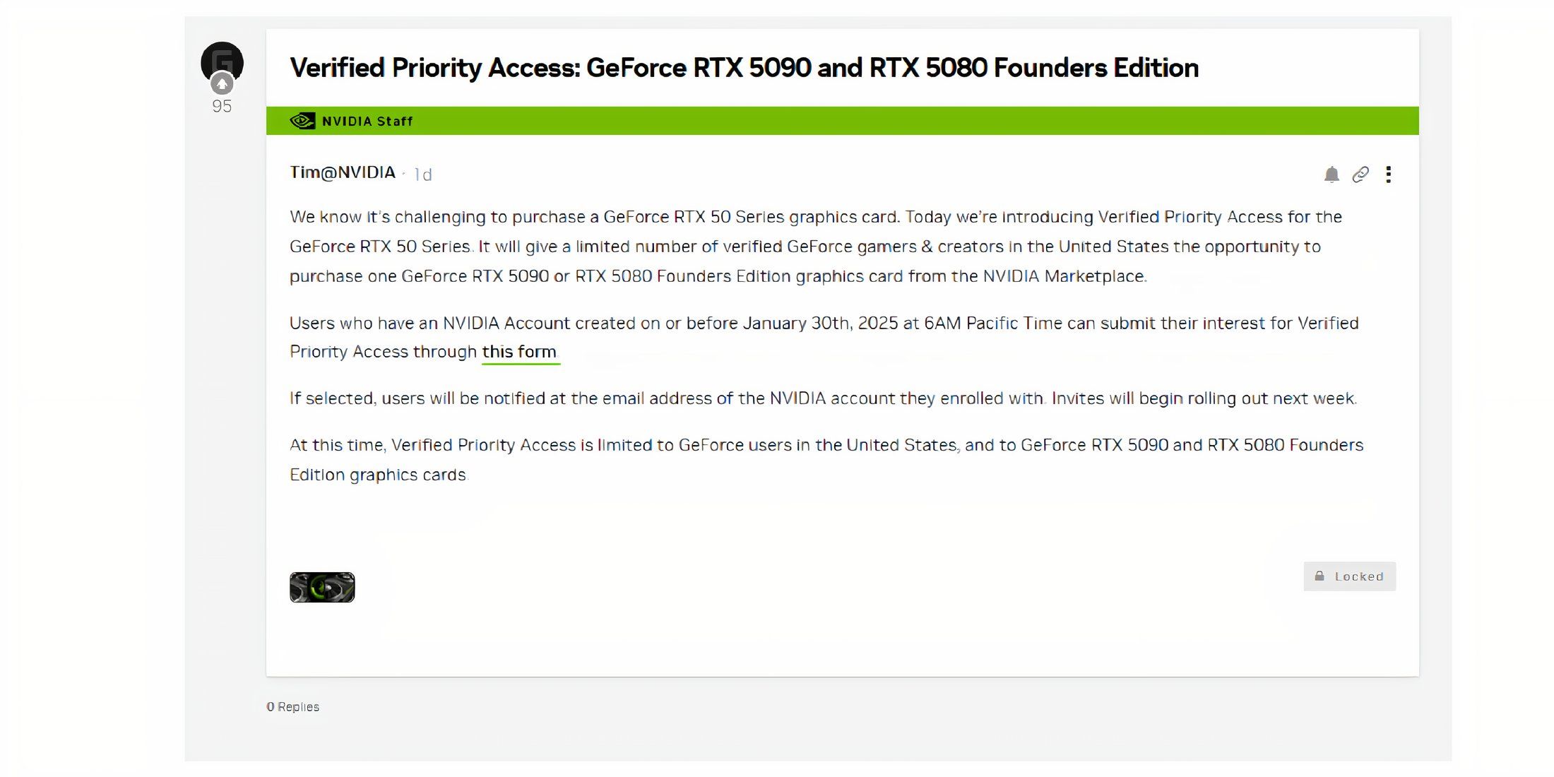 Nvidia Verified Priority Access