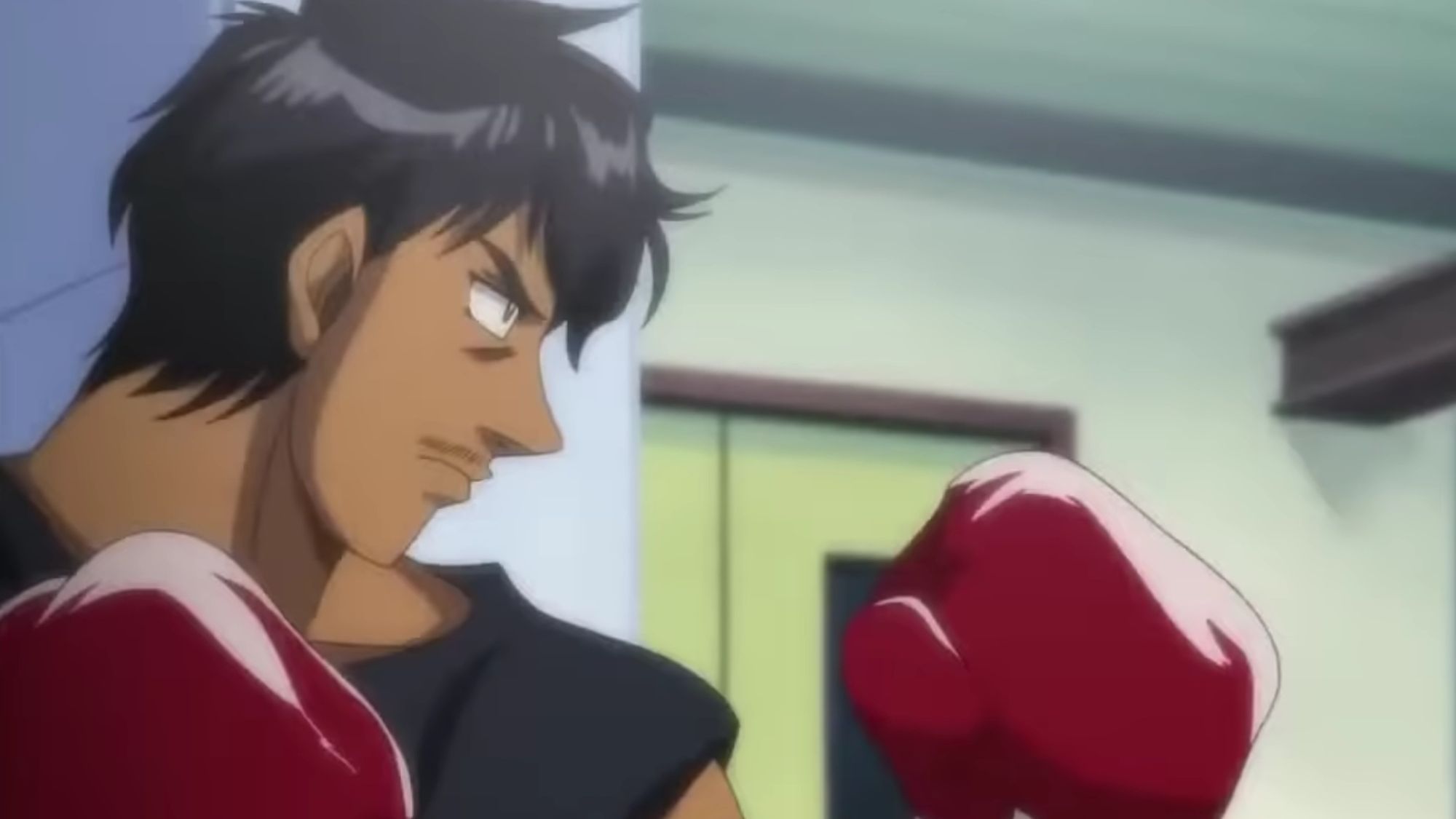 Ricardo raises his fists before sparring with Ippo.