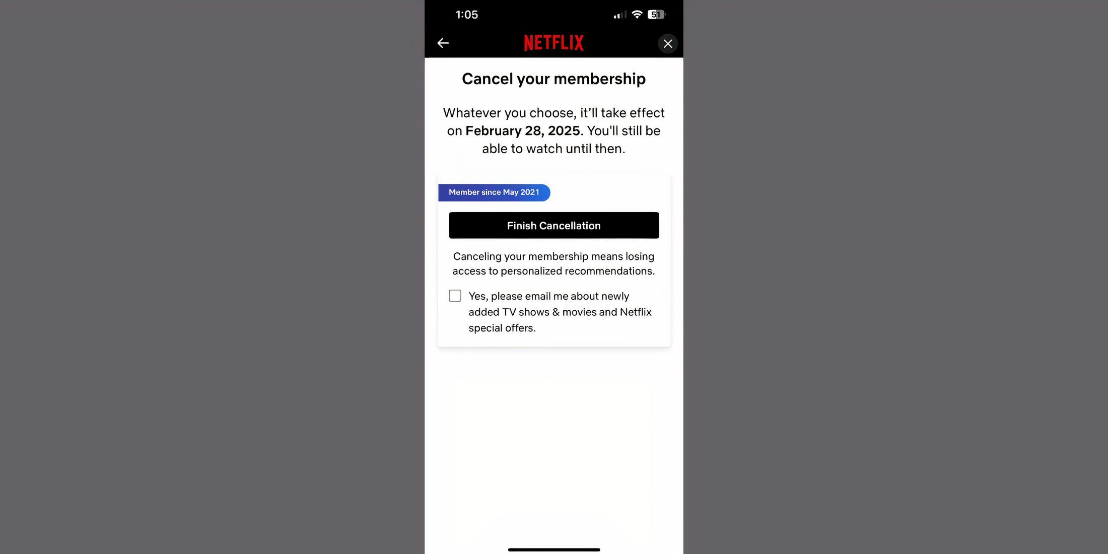 Netflix canclation app ips