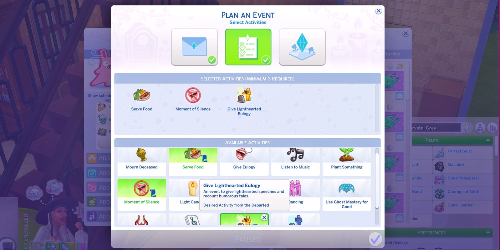 The Sims 4 Life and Death Funeral Event Activities