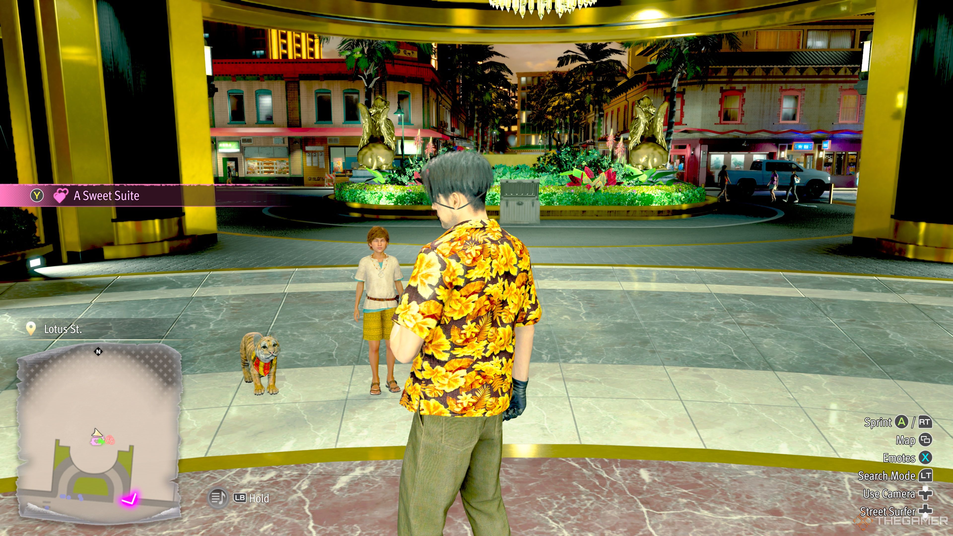 Majima begins "A Sweet Suite" Bond Chat in Like A Dragon: Pirate Yakuza In Hawaii.