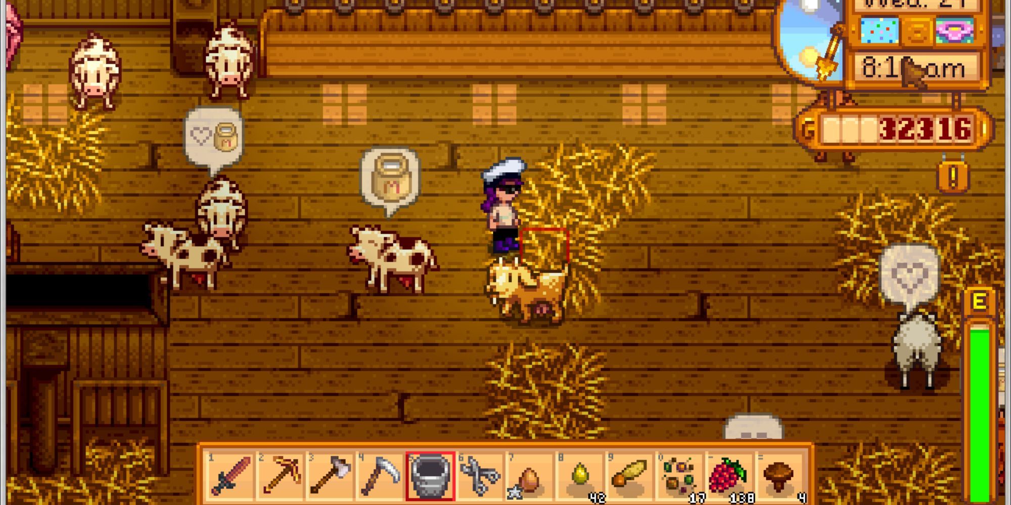 Stardew Valley Player Inside Barn Mod