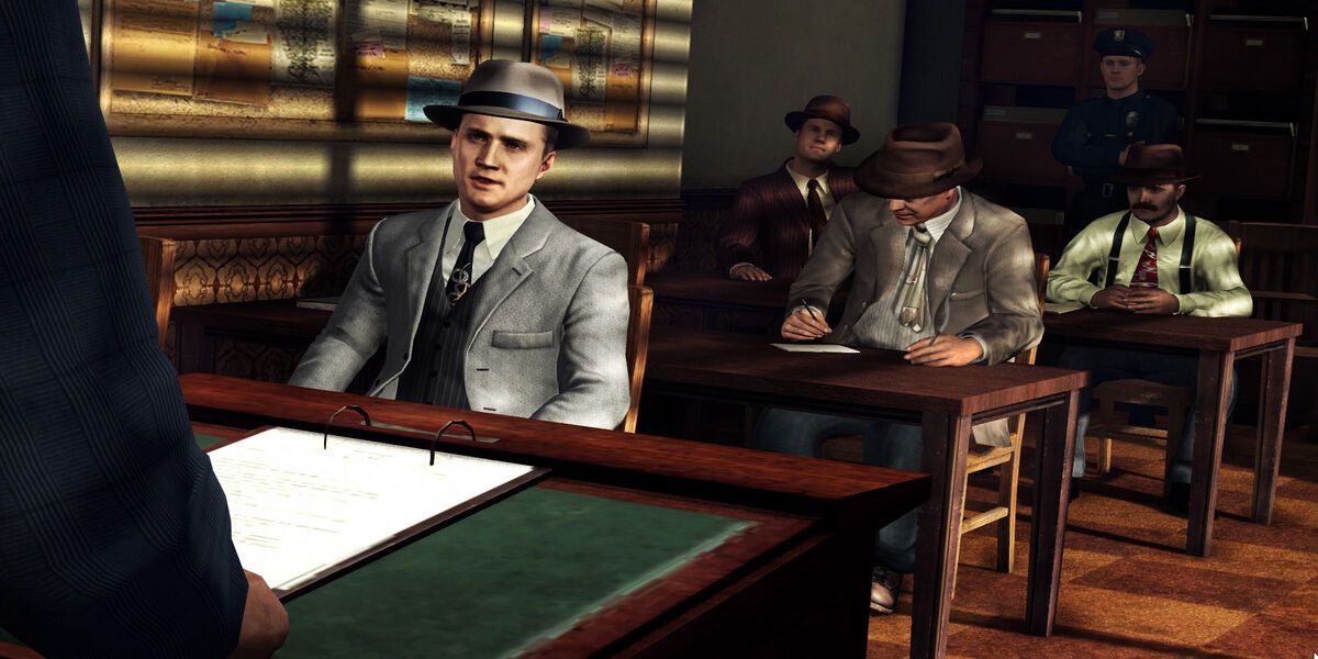 La Noire, police office cutscene