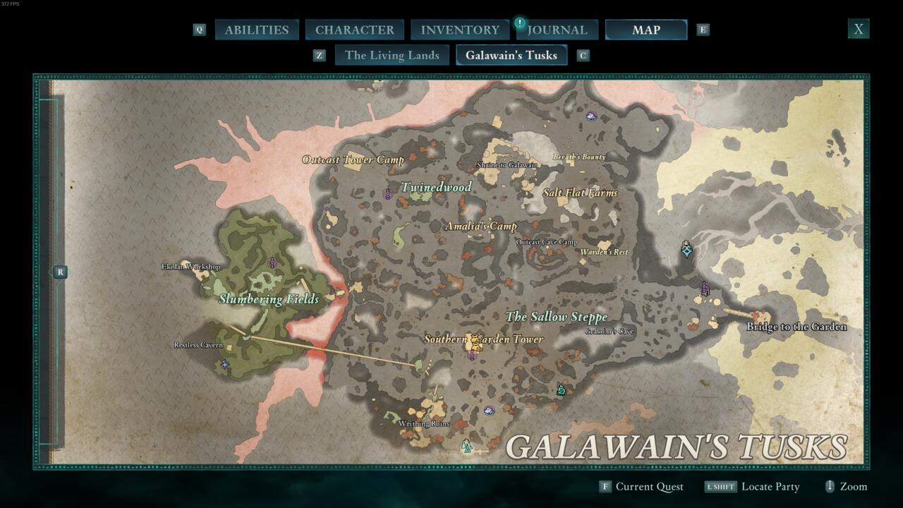 Southern Galawain's Tusks map