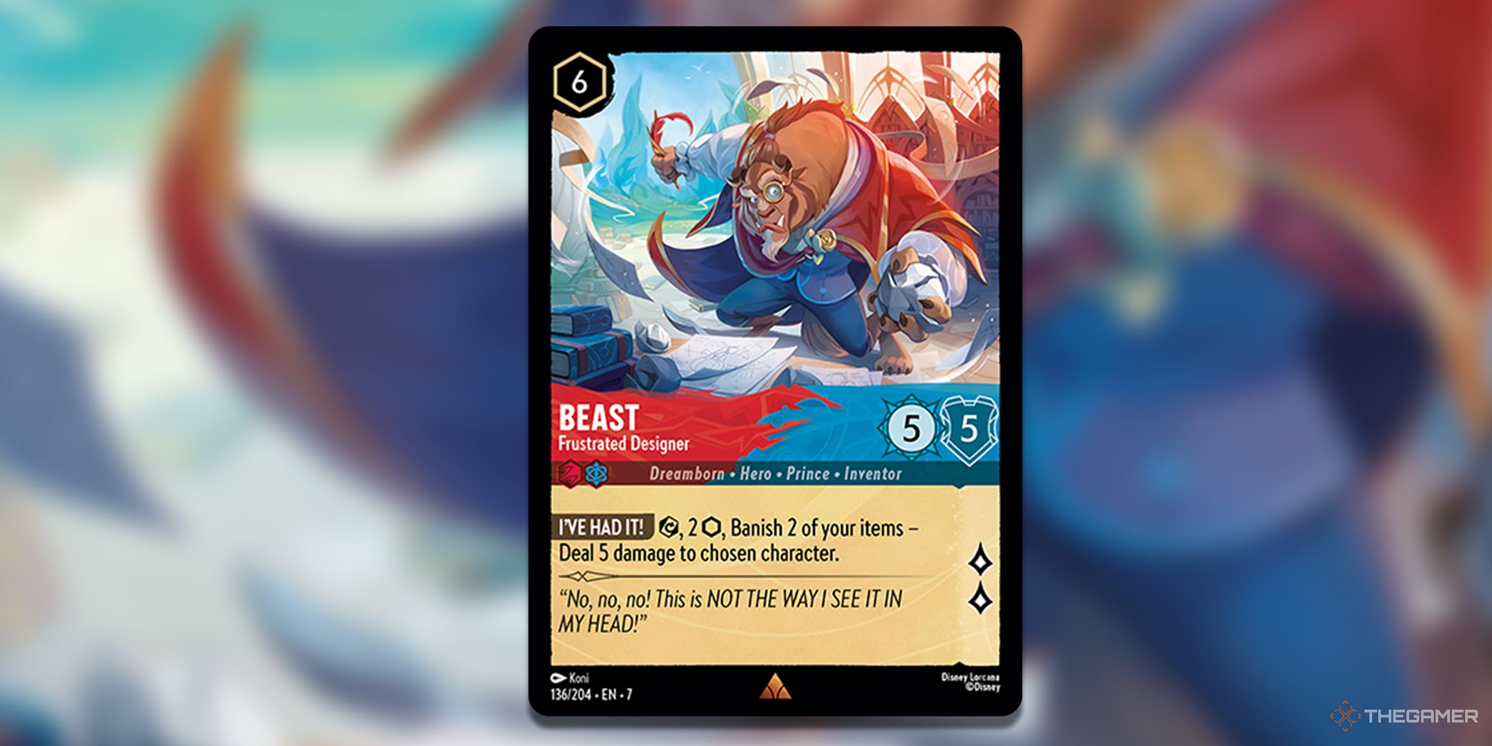 Beast, Frustrated Designer Lorcana card.