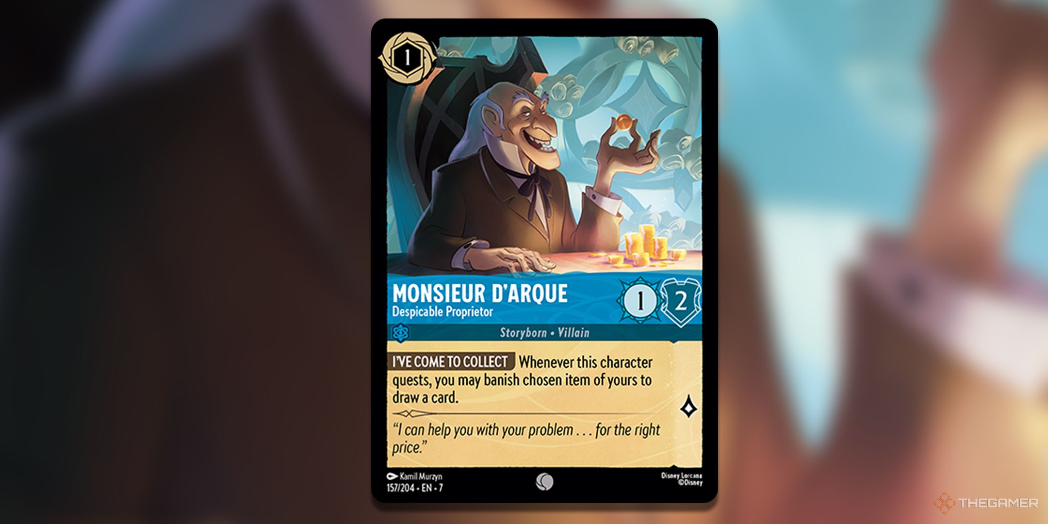 Monsieur D'Arque, Despicable Proprietor Lorcana card.